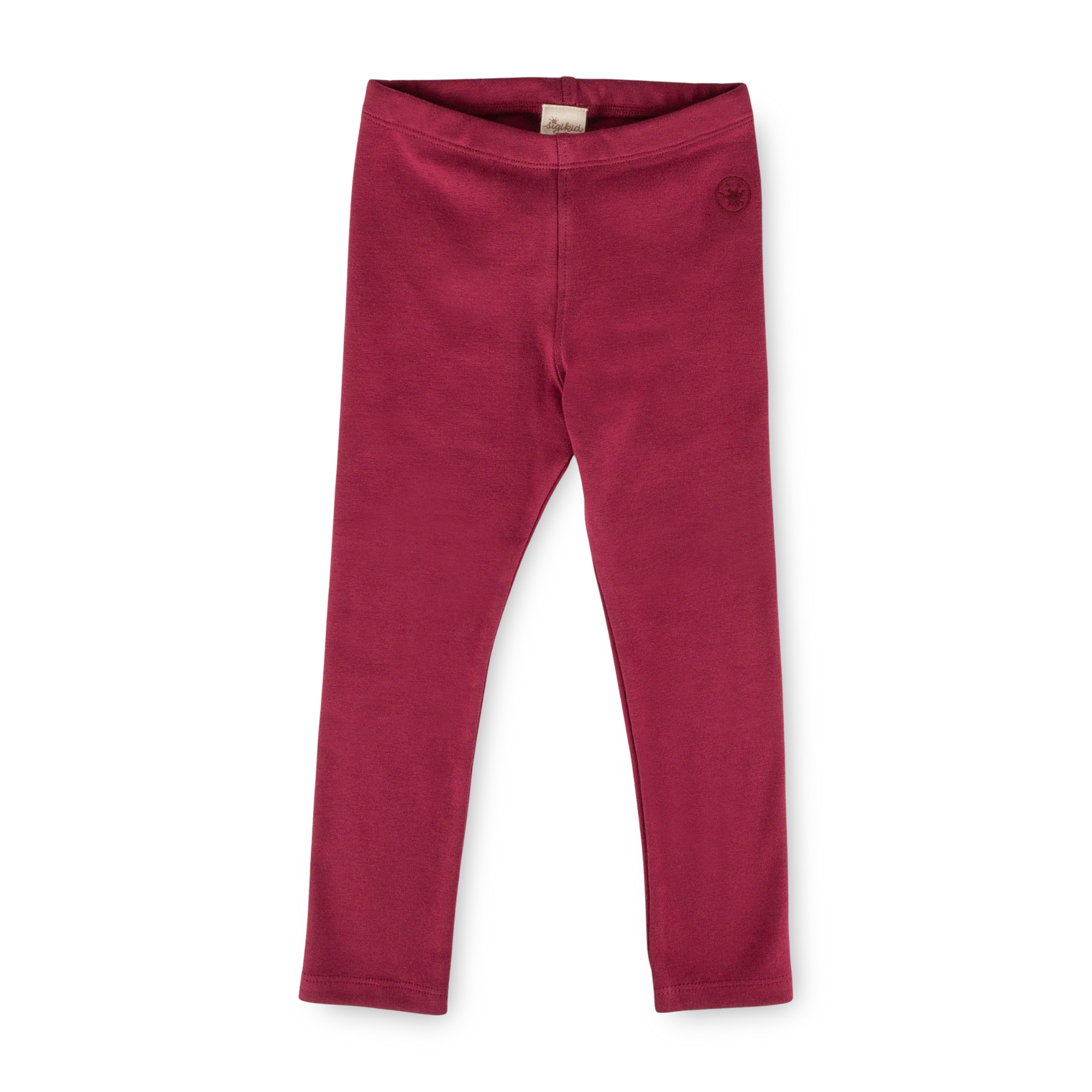 Children's rib knit leggings, dark red