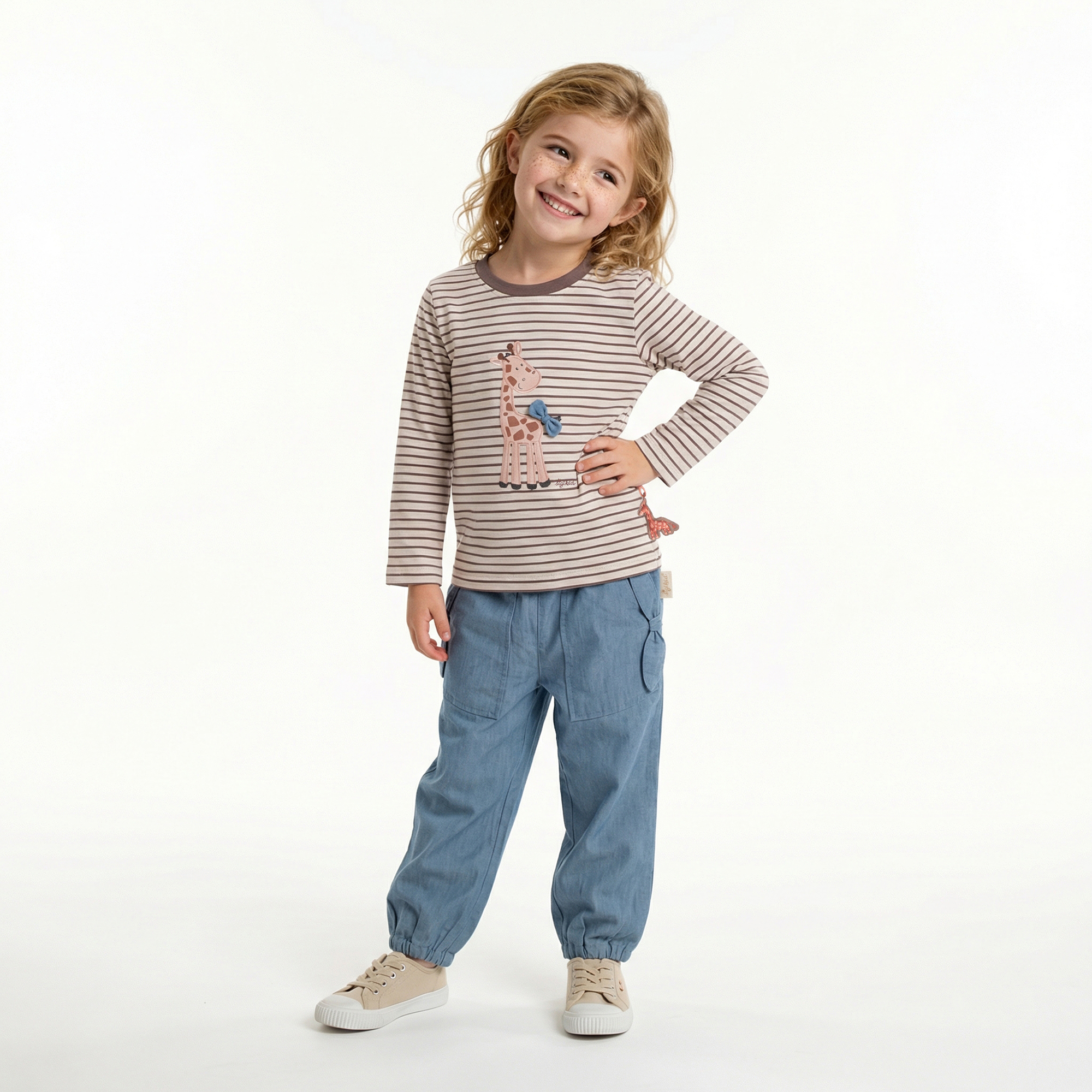Striped children's long sleeve Tee, Savanne