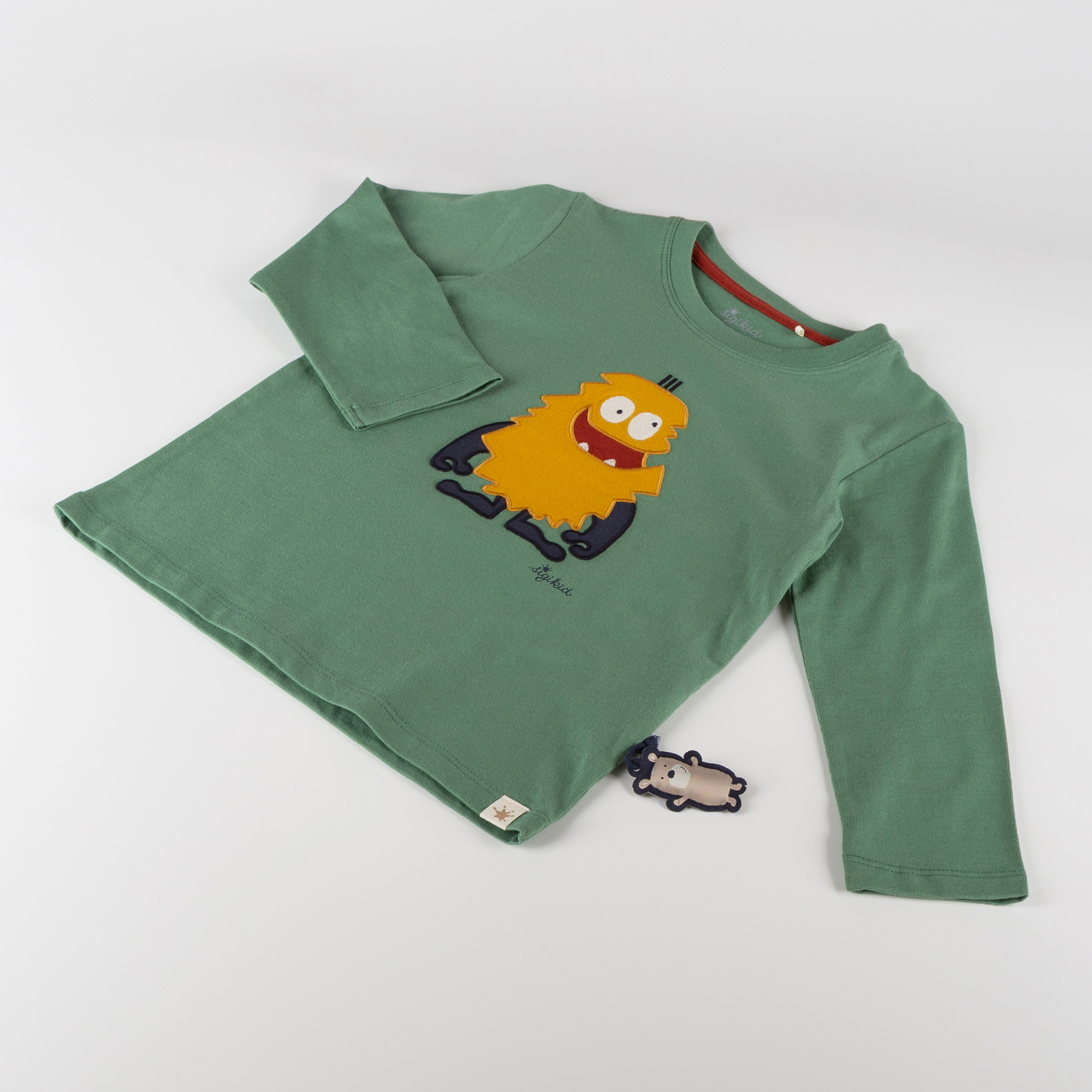 Children's long sleeve Tee monster, light green