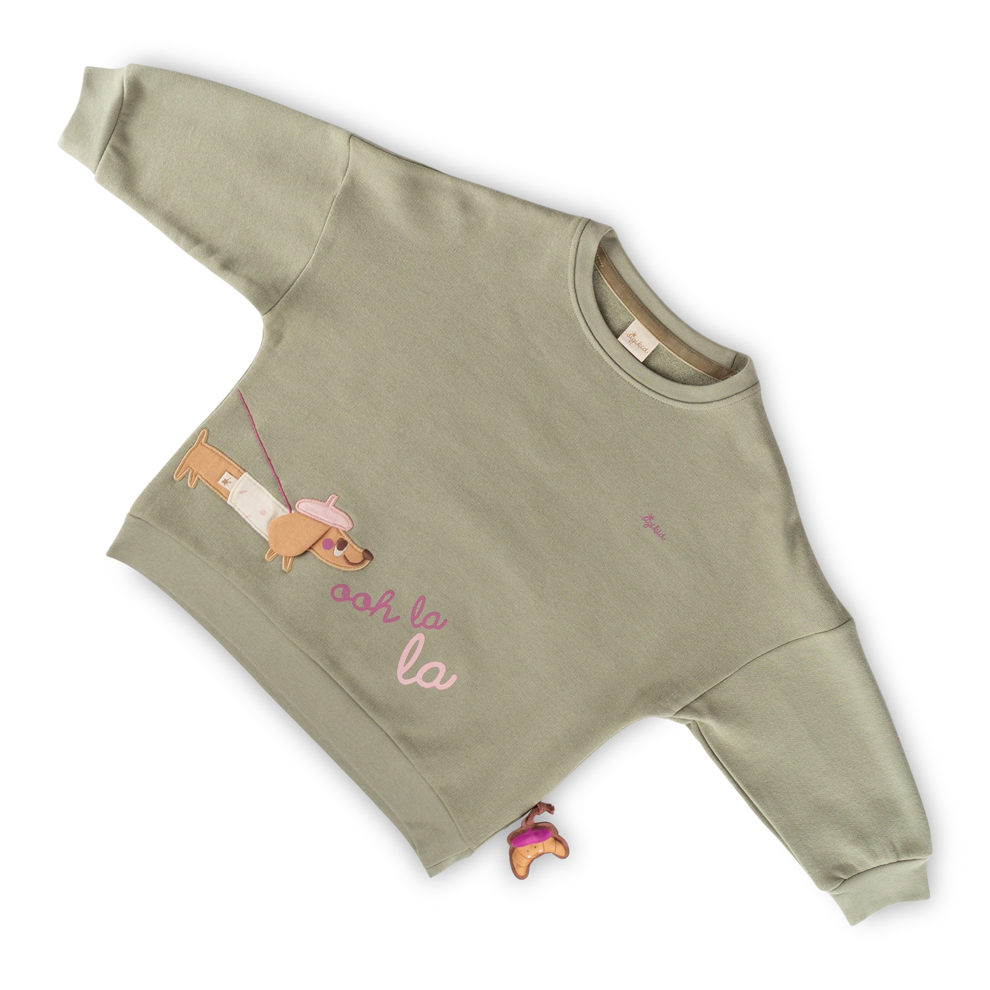 Oversized Kinder Sweatshirt grün, Petit Croissant