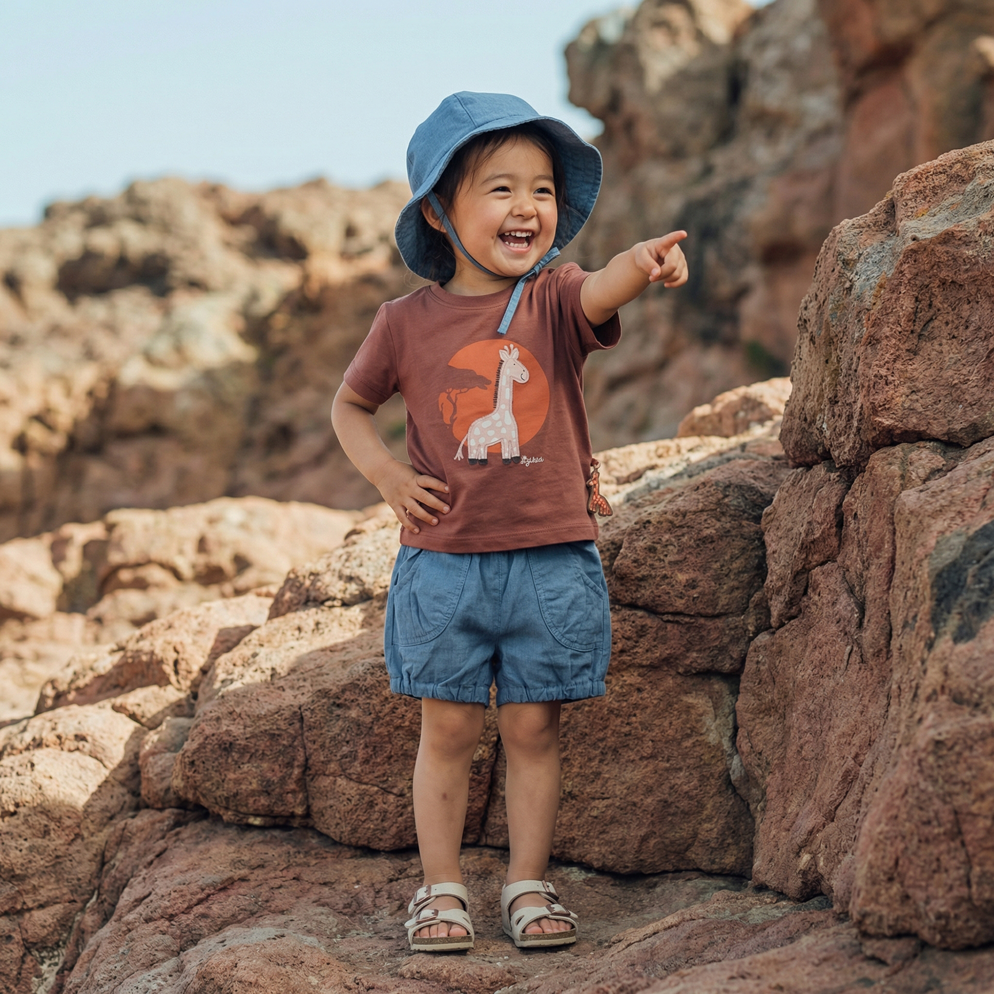 Light blue baby chambray shorts