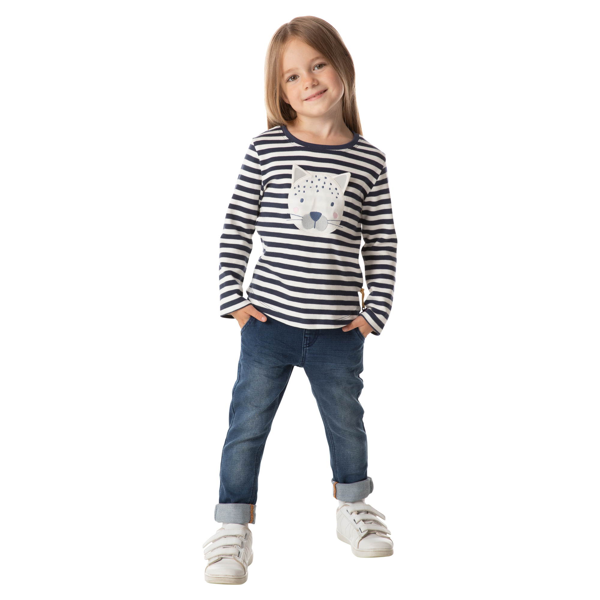 Jeans for children, adjustable, dark blue