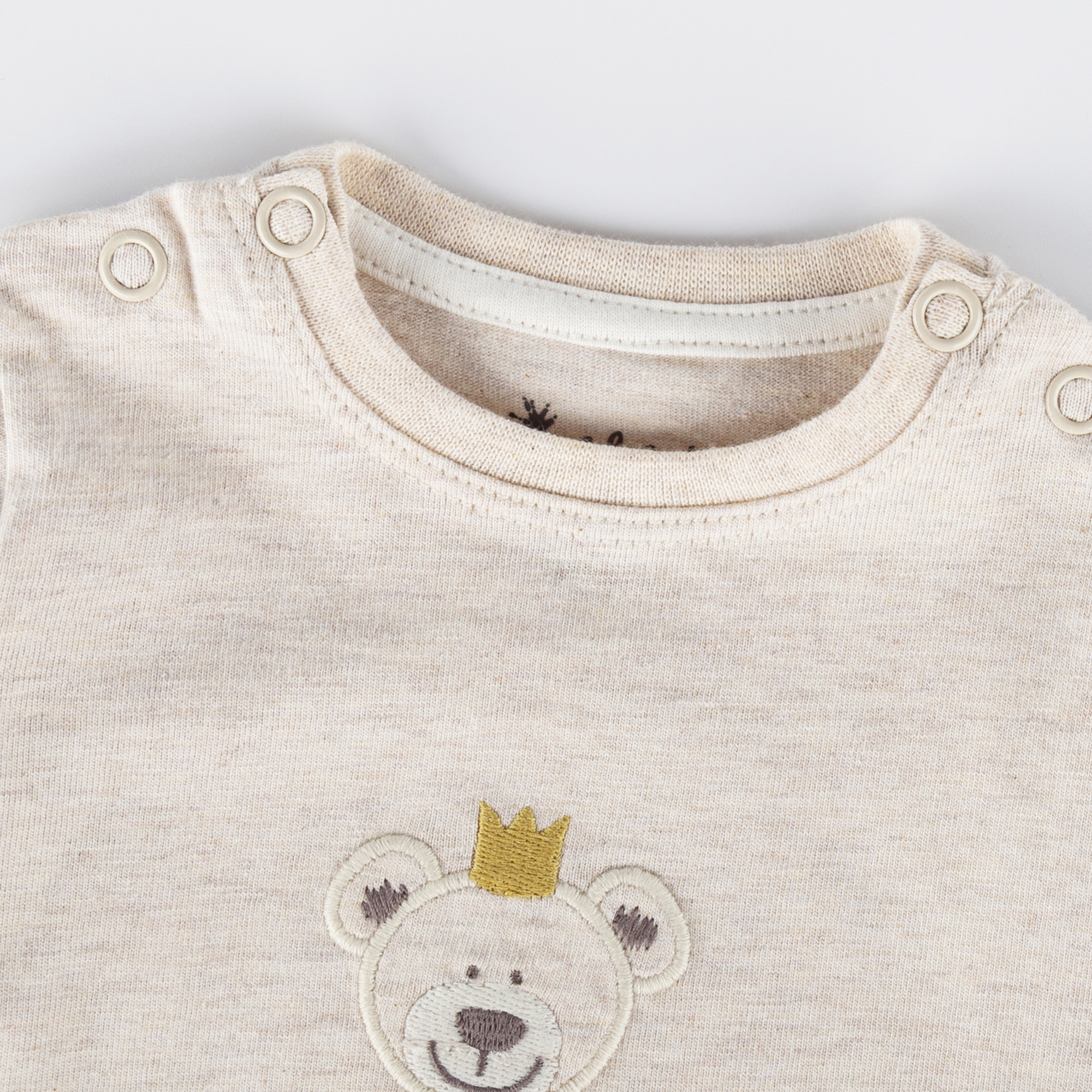 Baby Langarmshirt Krönchen Bär, beige Baby Langarmshirt Krönchen Bär, beige