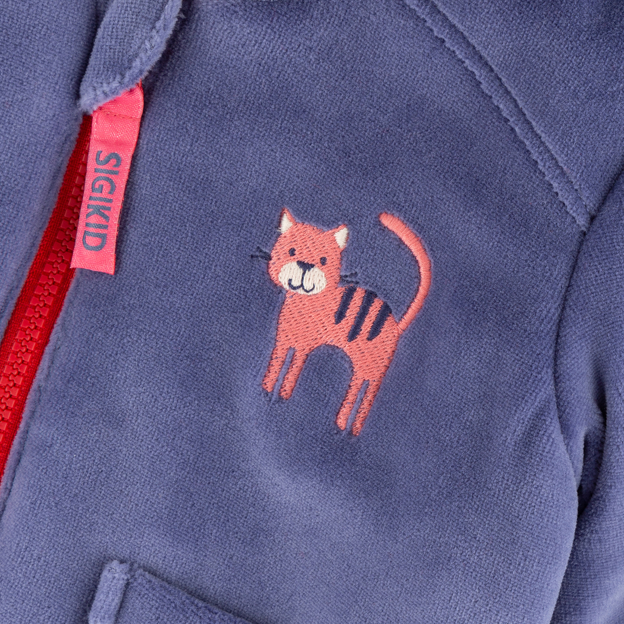 Baby Wendejacke Katze, Nicki blau oder rot-weiß geringelt