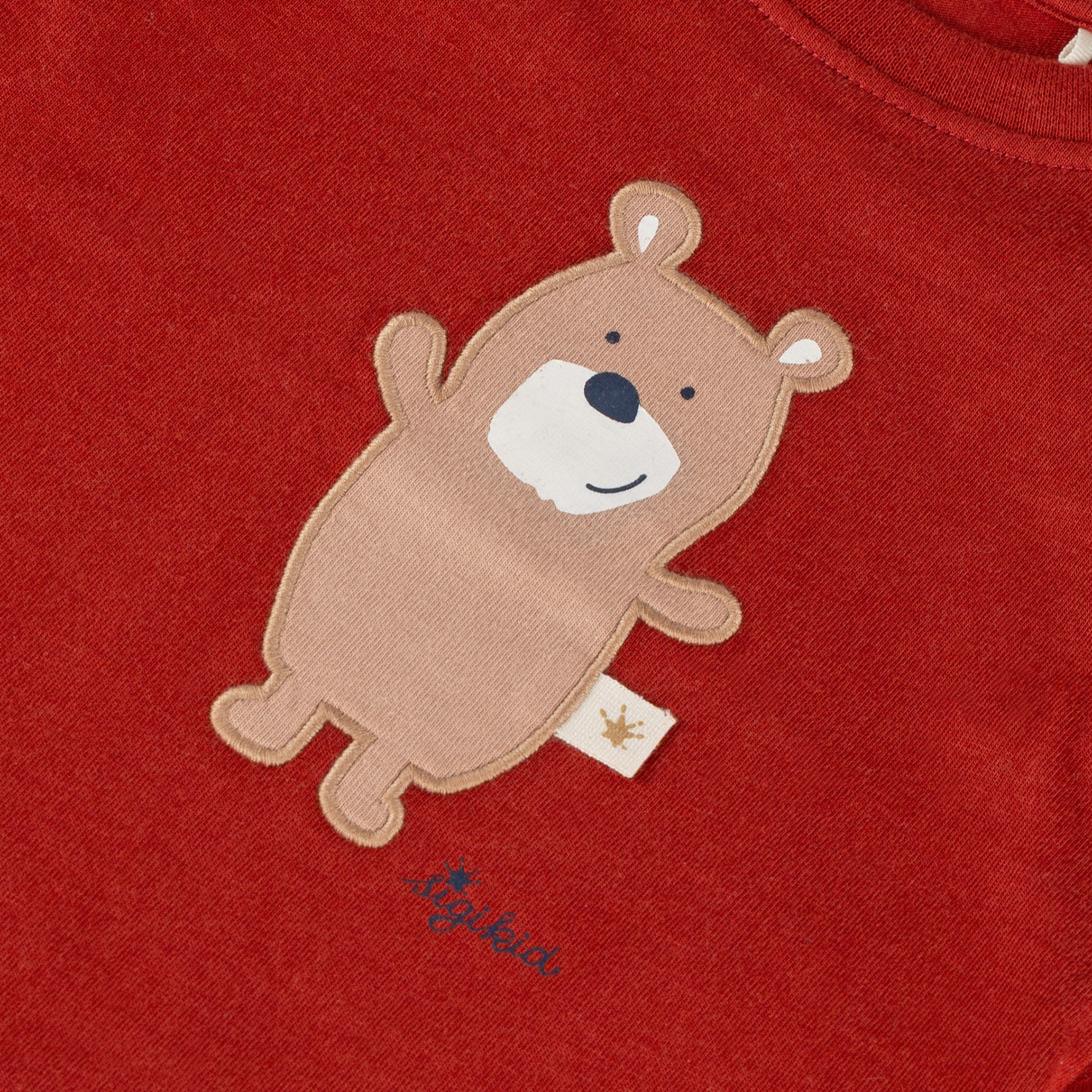 Baby Langarmshirt Bär, rot