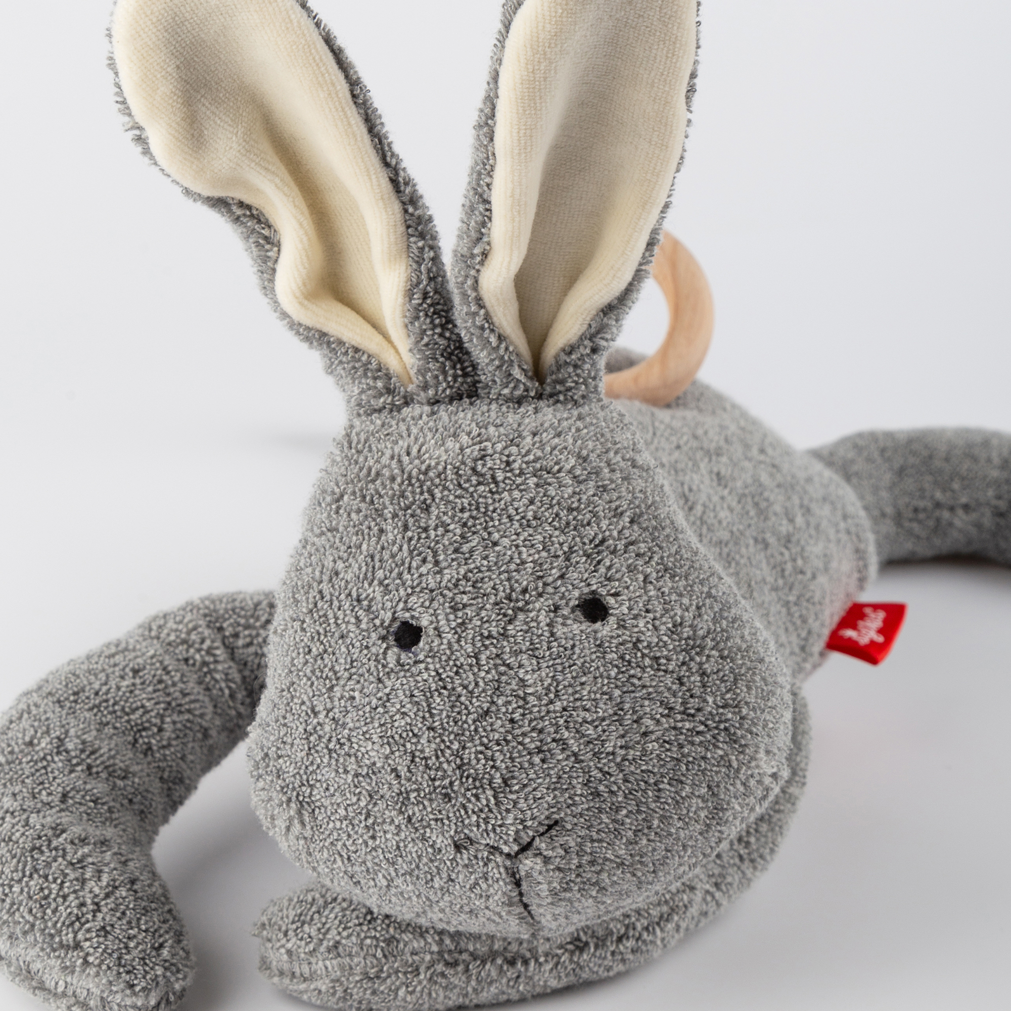 Mom's musical soft toy bunny Mamilodie for pregnancy, grey