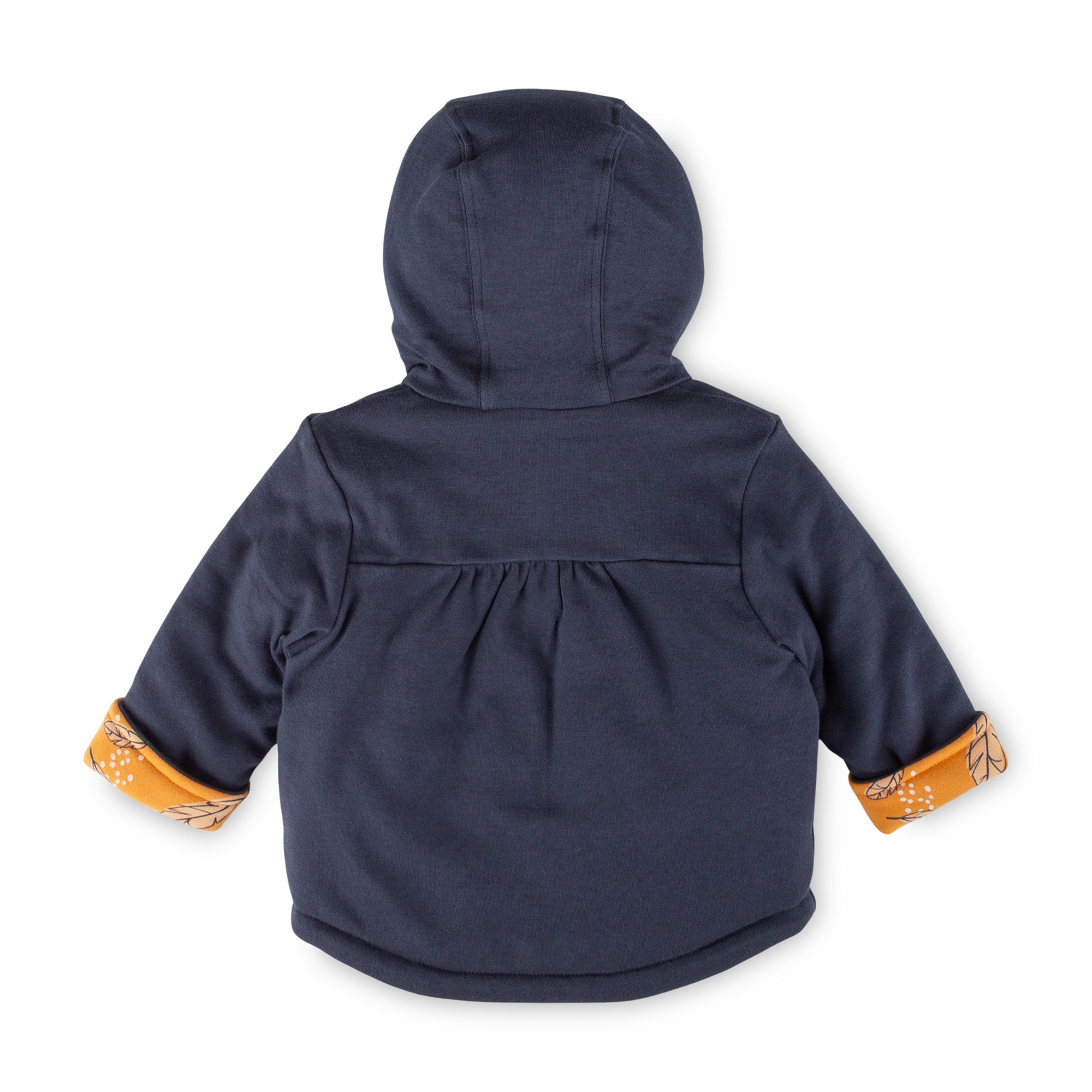 Reversible hooded baby jacket Magic Owl, interlined