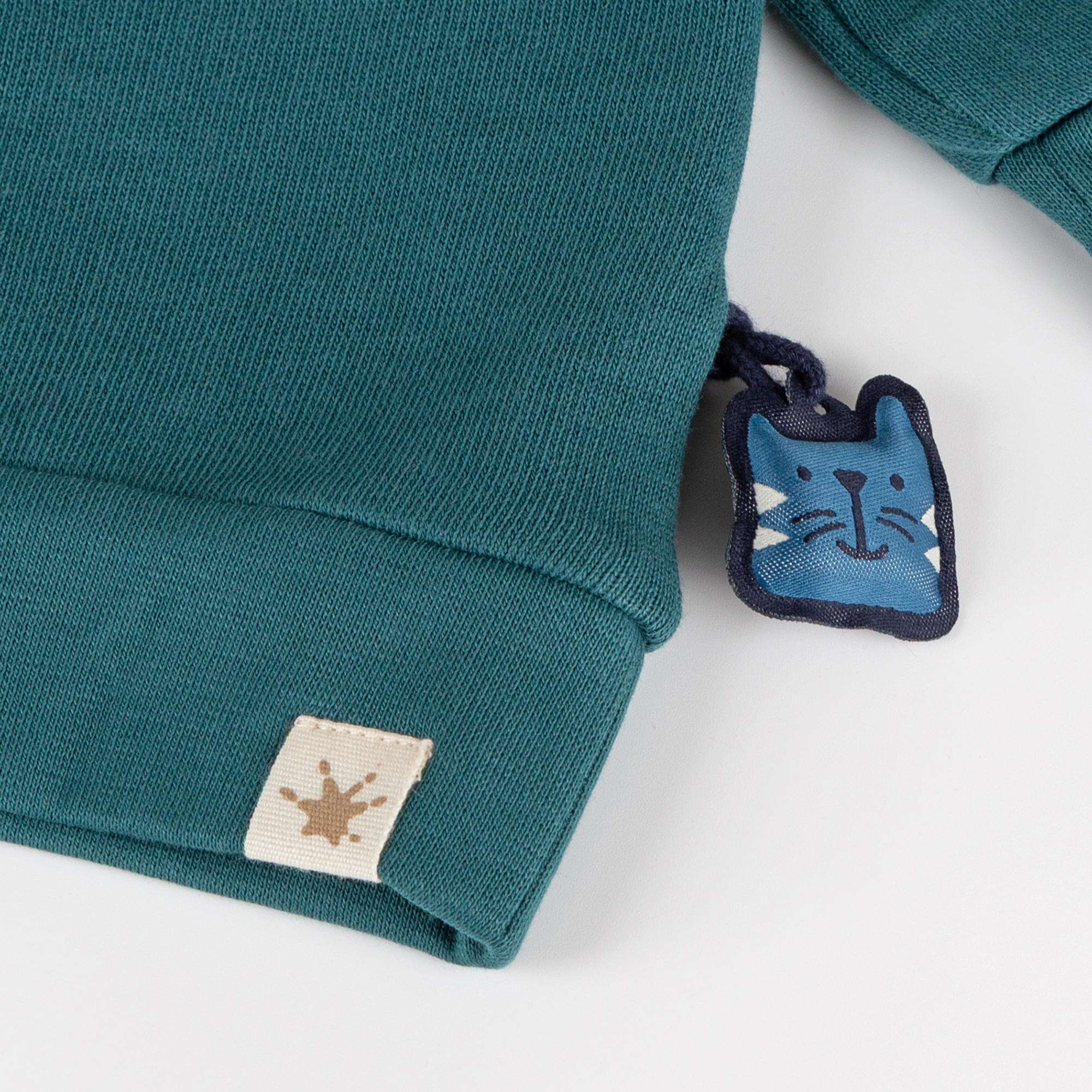 Baby Sweatshirt Fuchs, petrolblau
