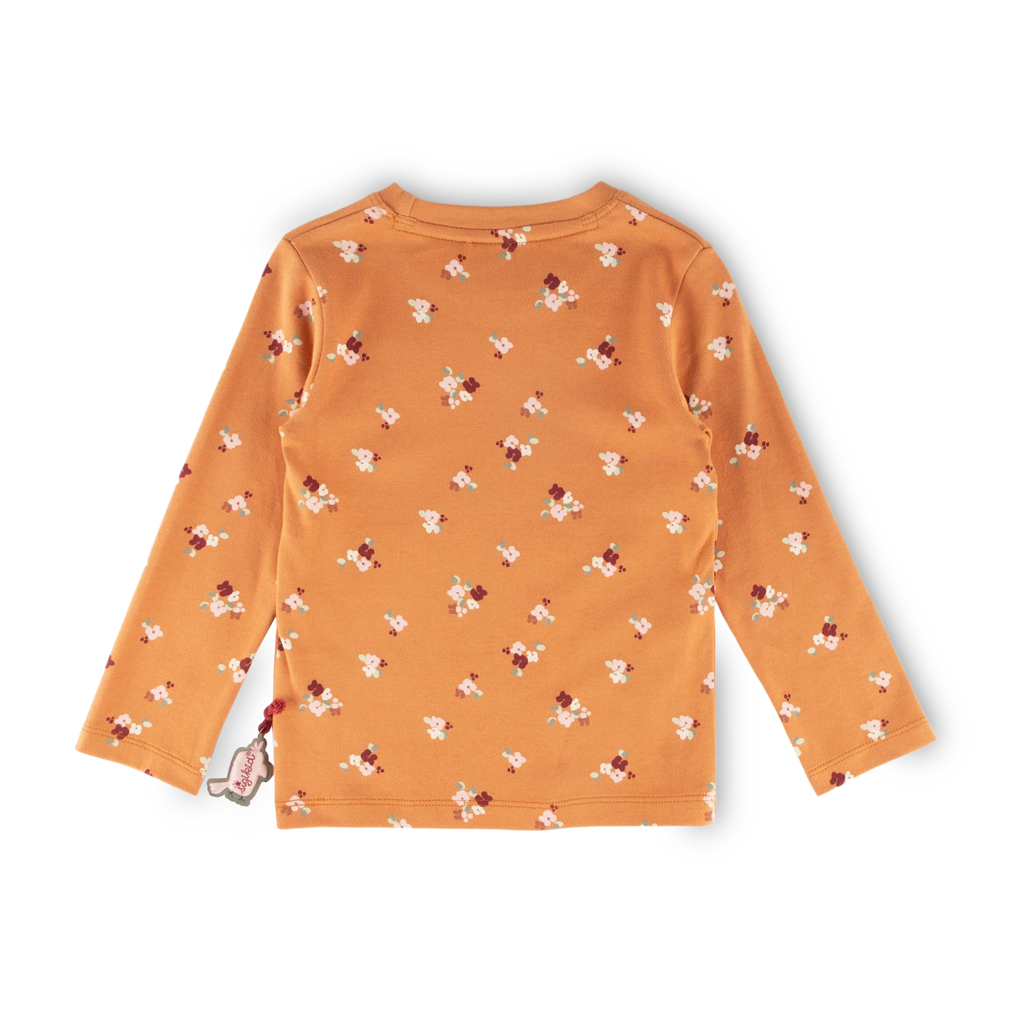 Children's long sleeve Tee flowers, caramel brown