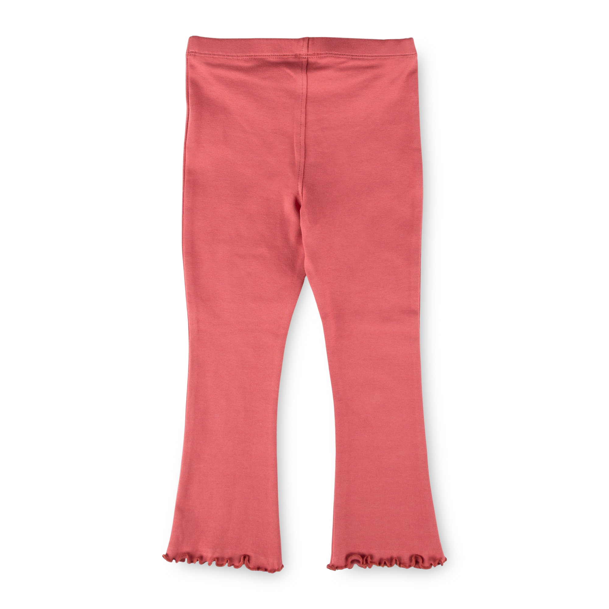 Kinder Leggings boot-cut mit Kräuselsaum, rosarot