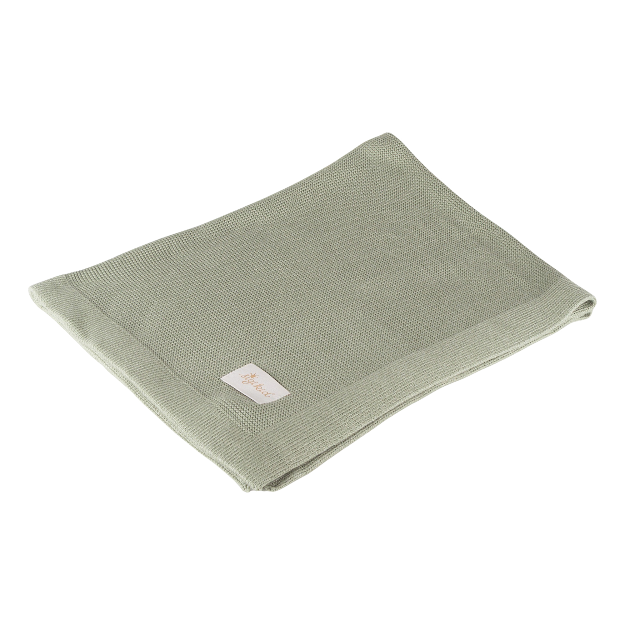 Soft knitted baby blanket, mint green, Knitted Love