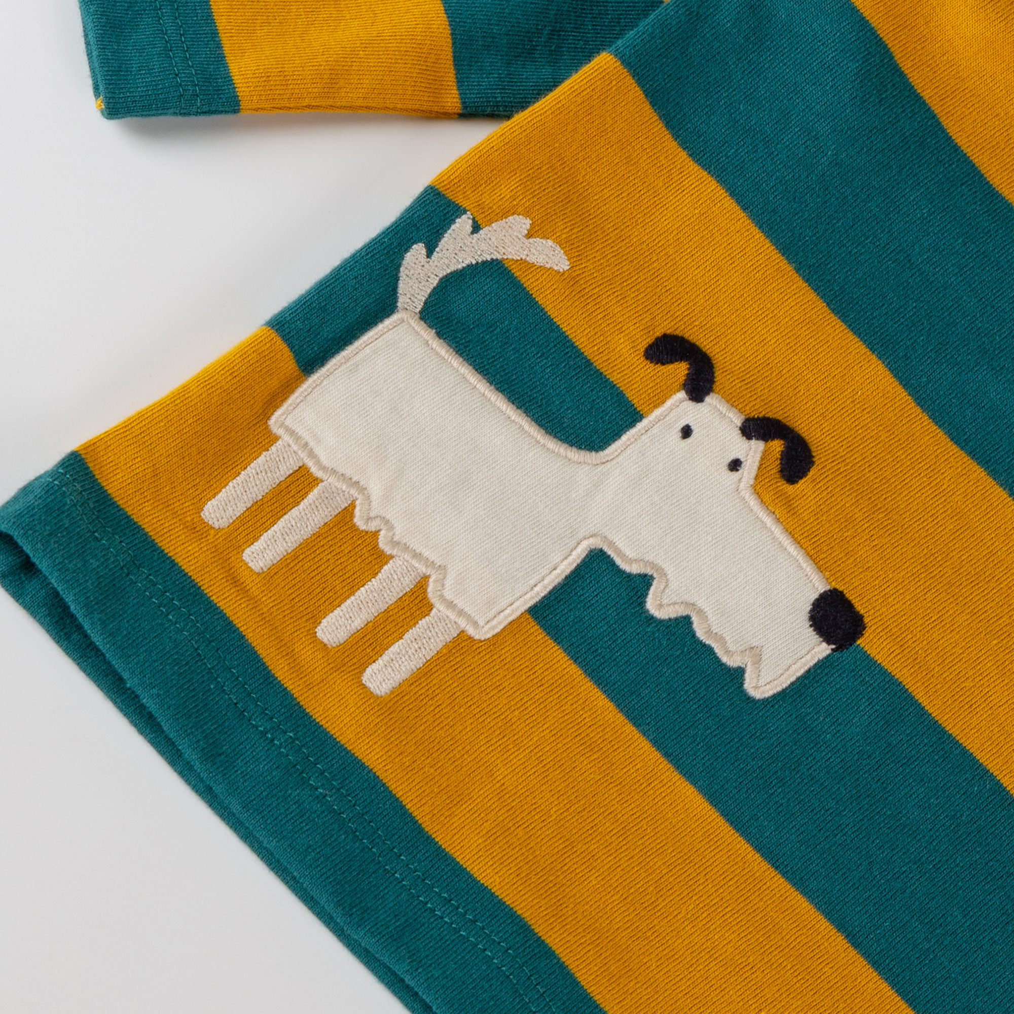 Baby long sleeve Tee dog, striped green