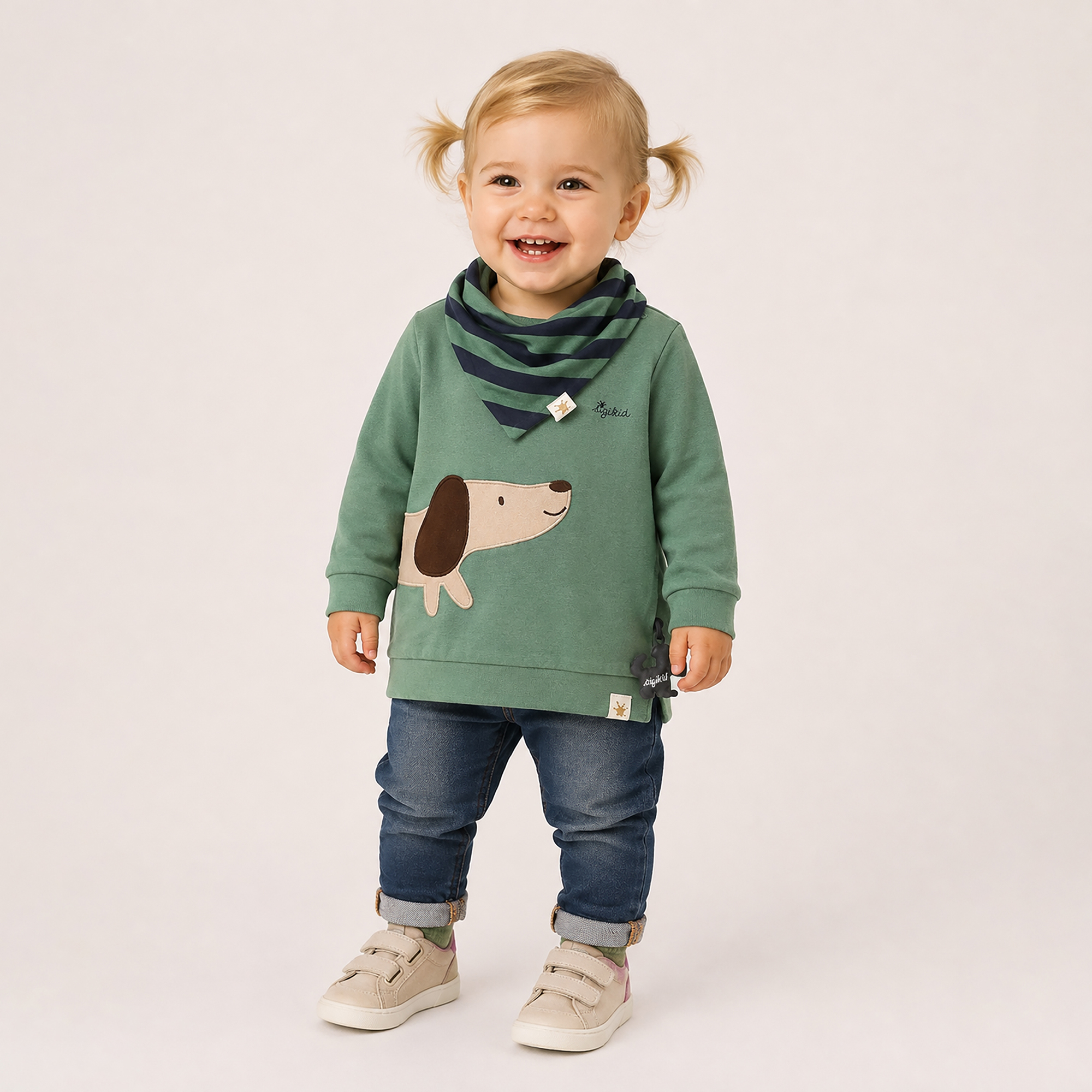 Baby long sleeve Tee dog, ribbed cuffs