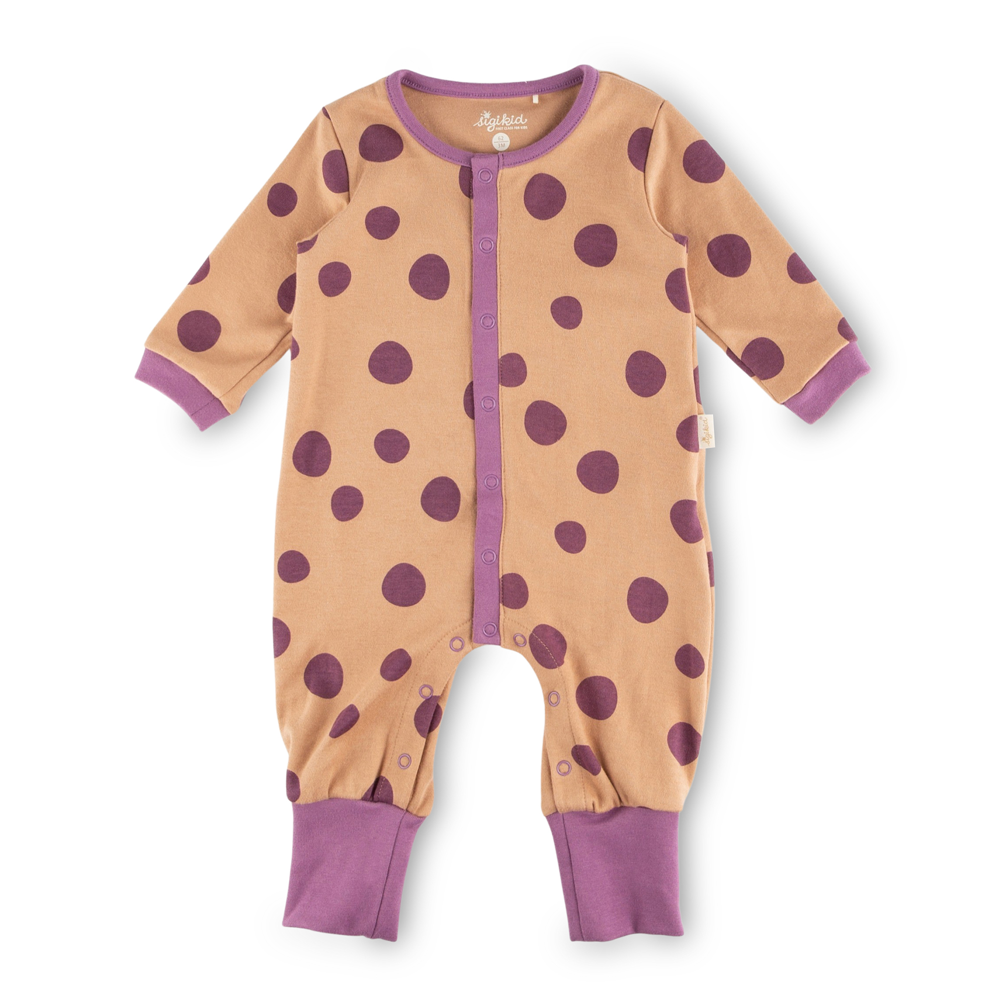 Baby sleepsuit overall polka dots