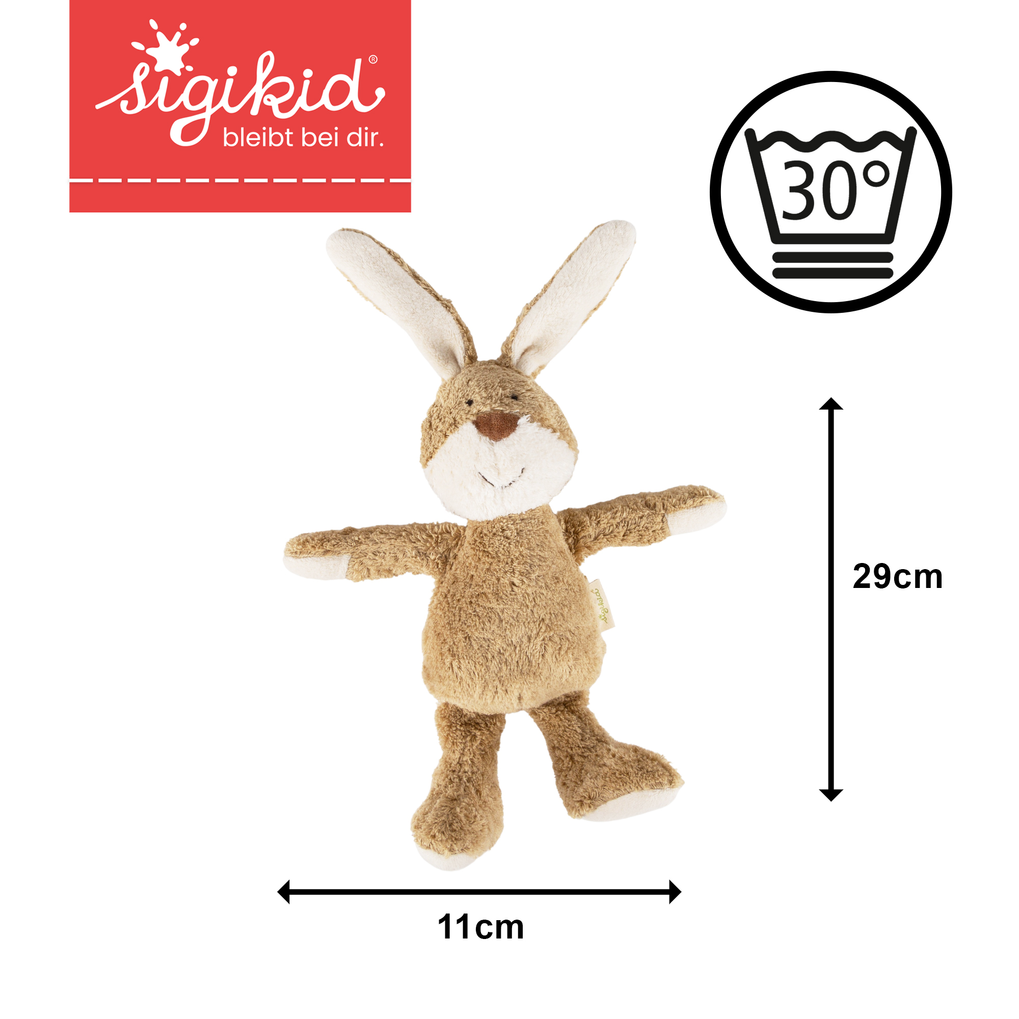 Organic soft toy bunny, Green