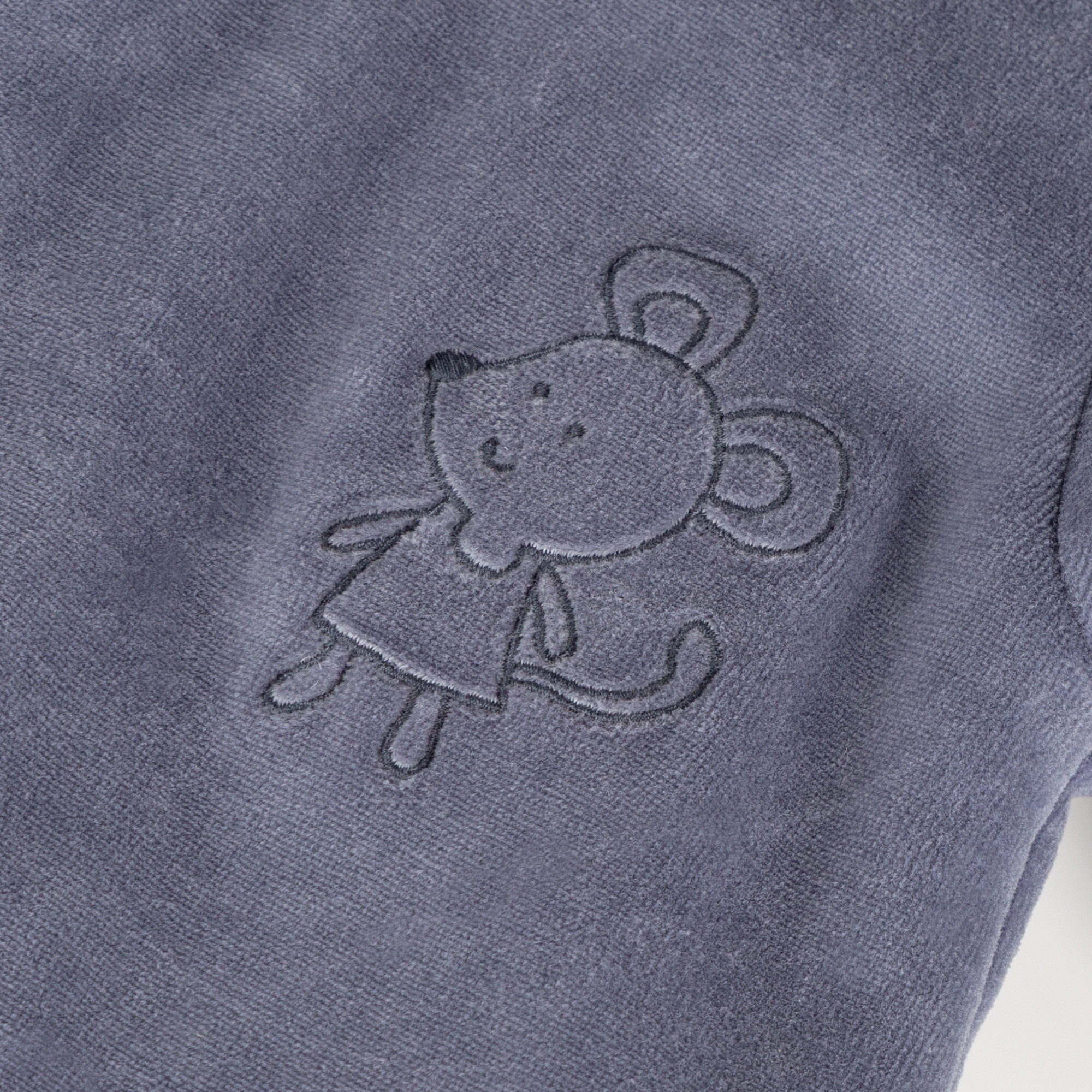 Newborn baby velour overall, foldable cuffs, wadded, blue