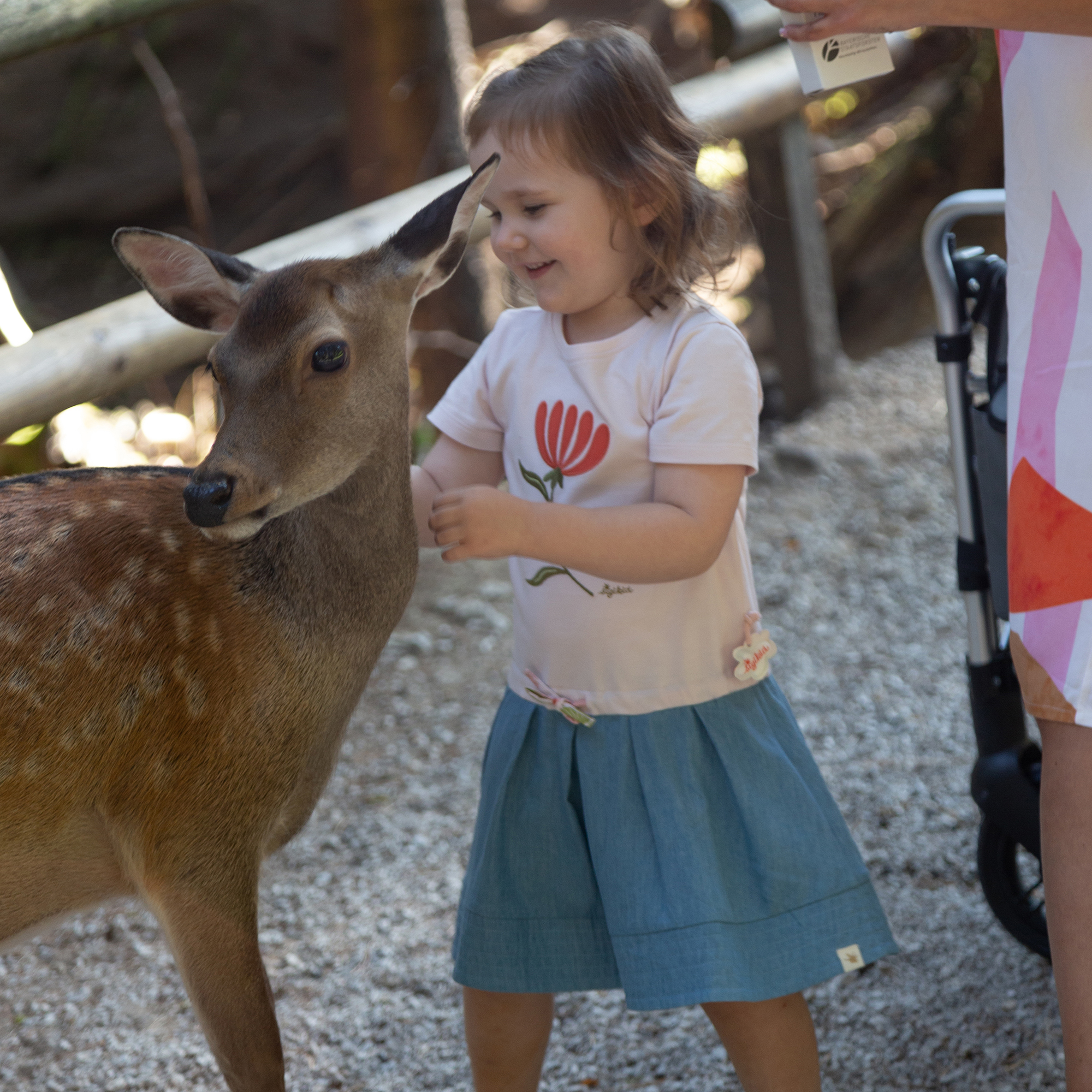 Kinder Sommerkleid mit jeansblauem Rock, Marienkäfer Serie Kinder Sommerkleid mit jeansblauem Rock, Marienkäfer Serie