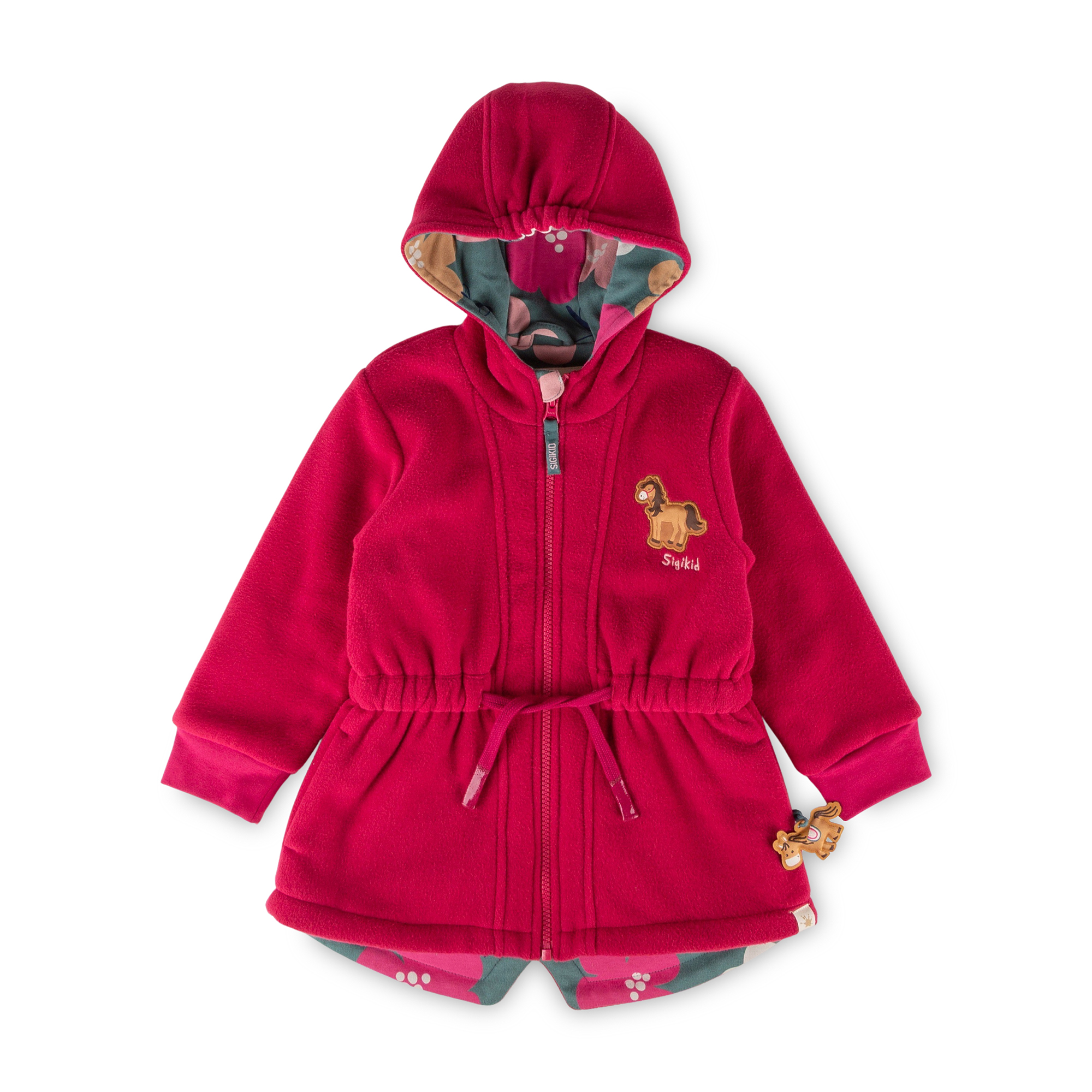 Kinder Fleecejacke Pony Love, dunkelrot