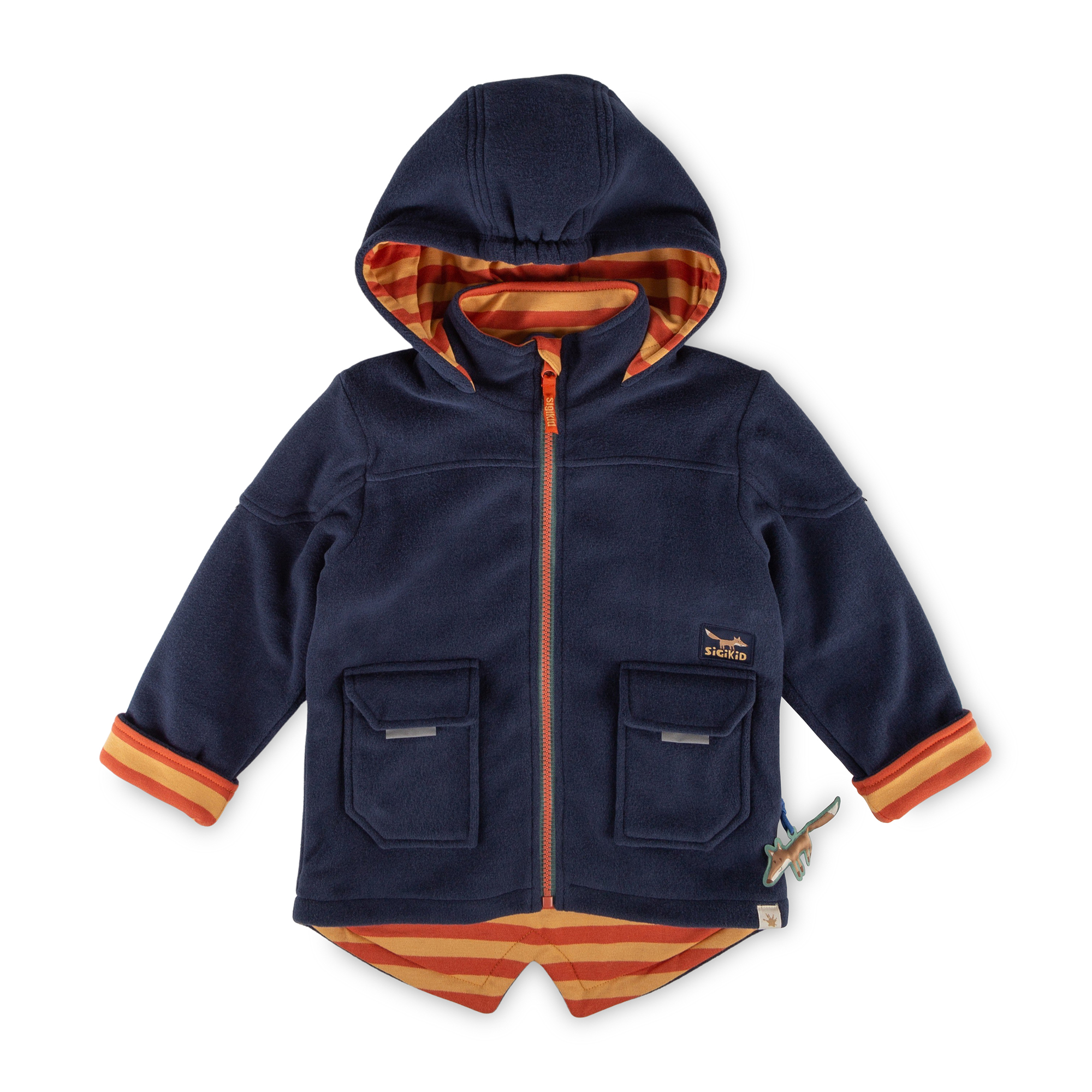 Hooded fleece jacket Wild Fox, flap pockets, lined Hooded fleece jacket Wild Fox, flap pockets, lined