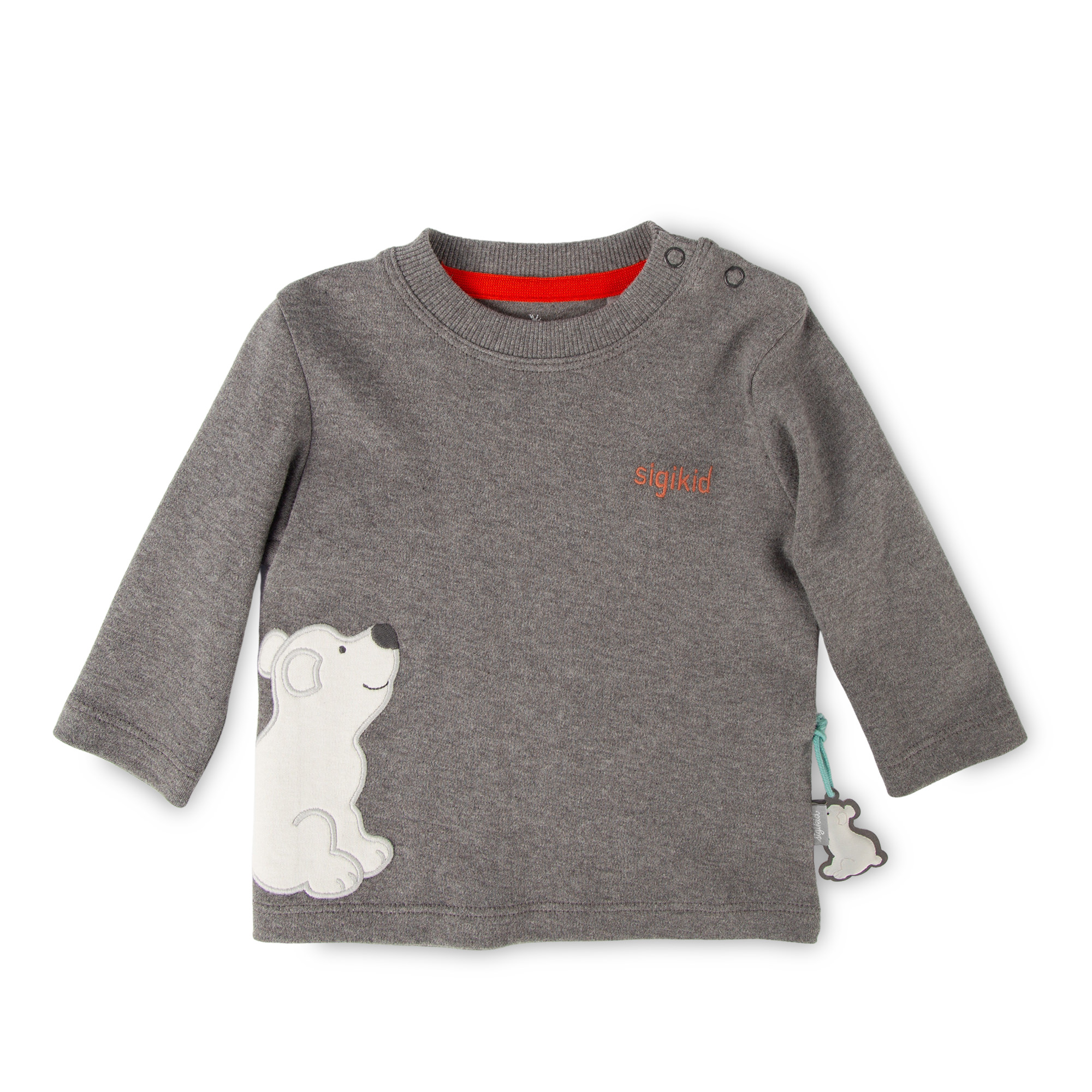 Grey marl baby long sleeve little polar bear