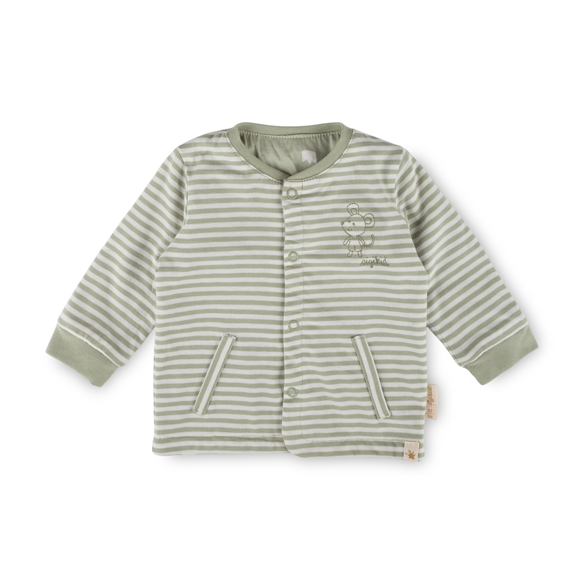 Newborn baby jacket mouse, reversible, green