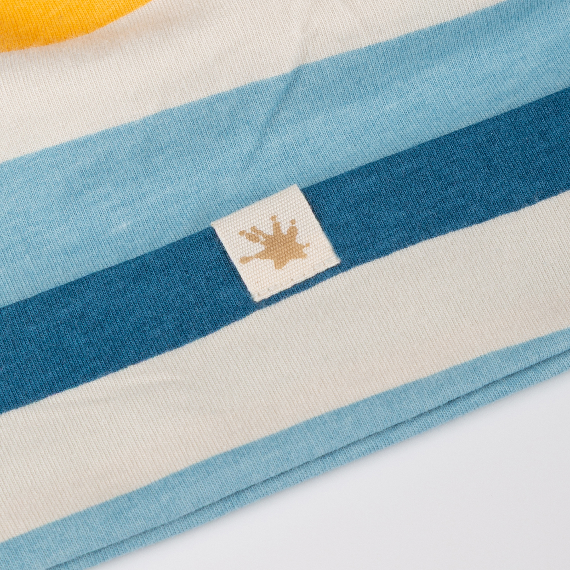 Striped children's beanie hat, Blue & Bright