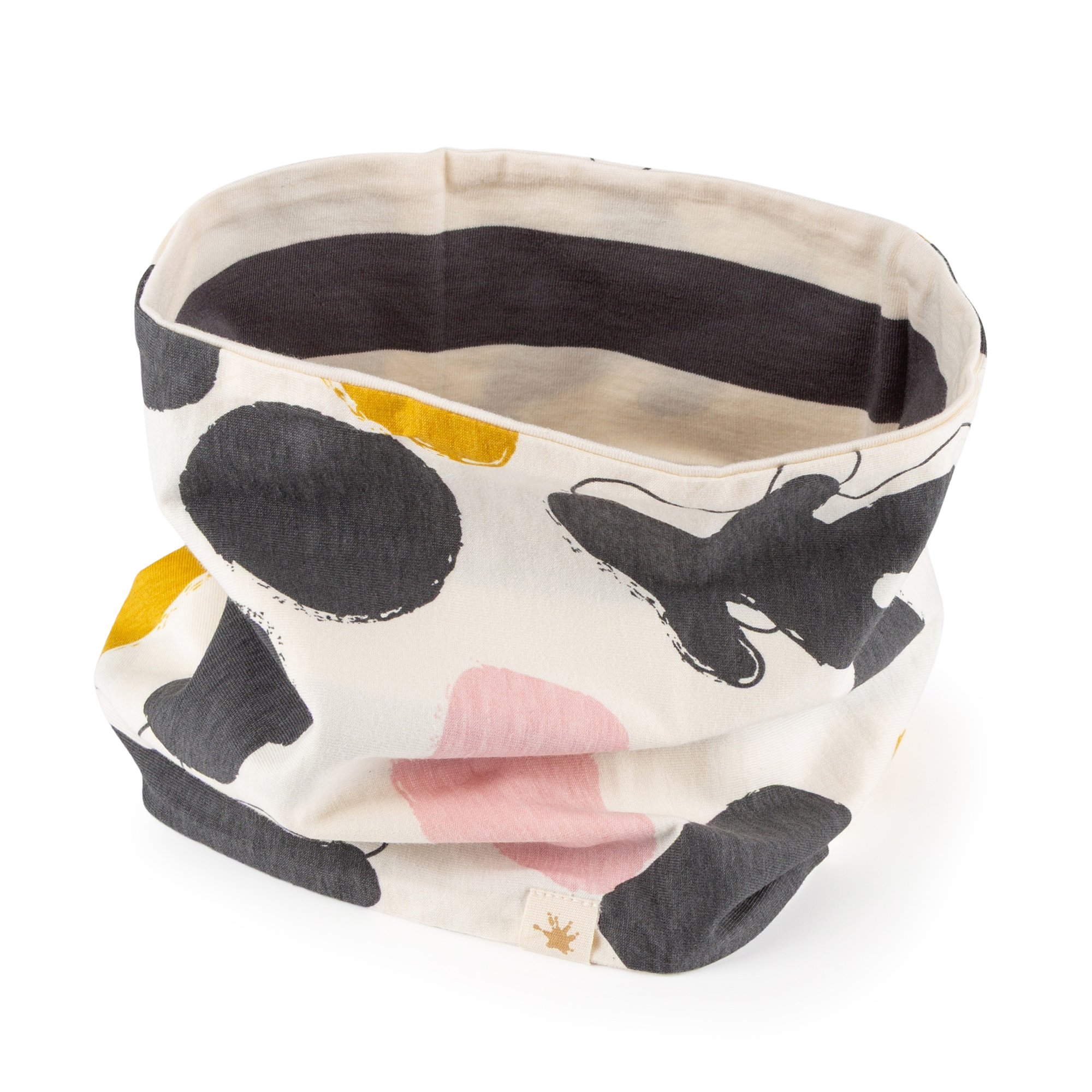 Children's reversible neck gaiter loop scarf Snow Bunny