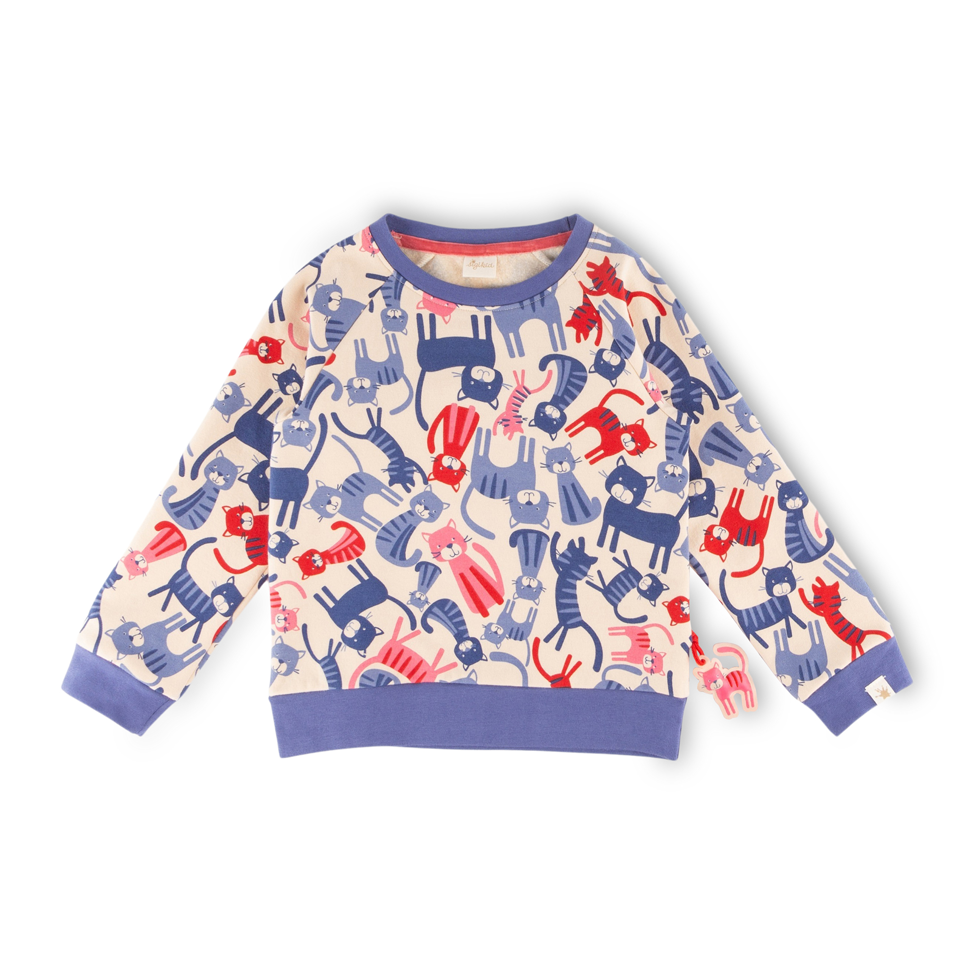 Kinder Sweatshirt, bunter Katzen-Print