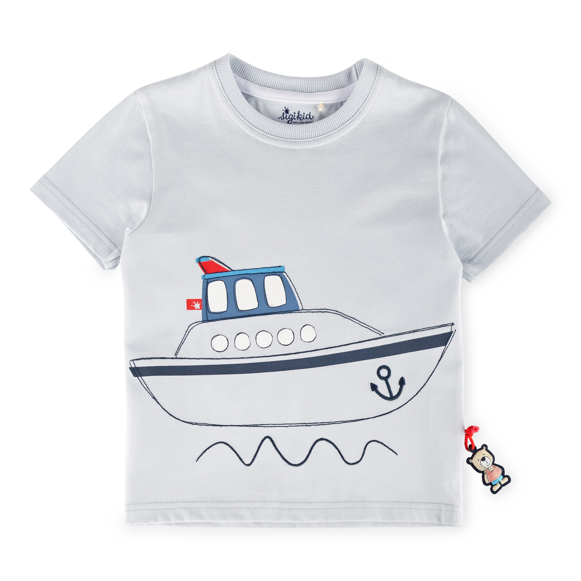 Kinder T-Shirt mit Boot Motiv, hellblau