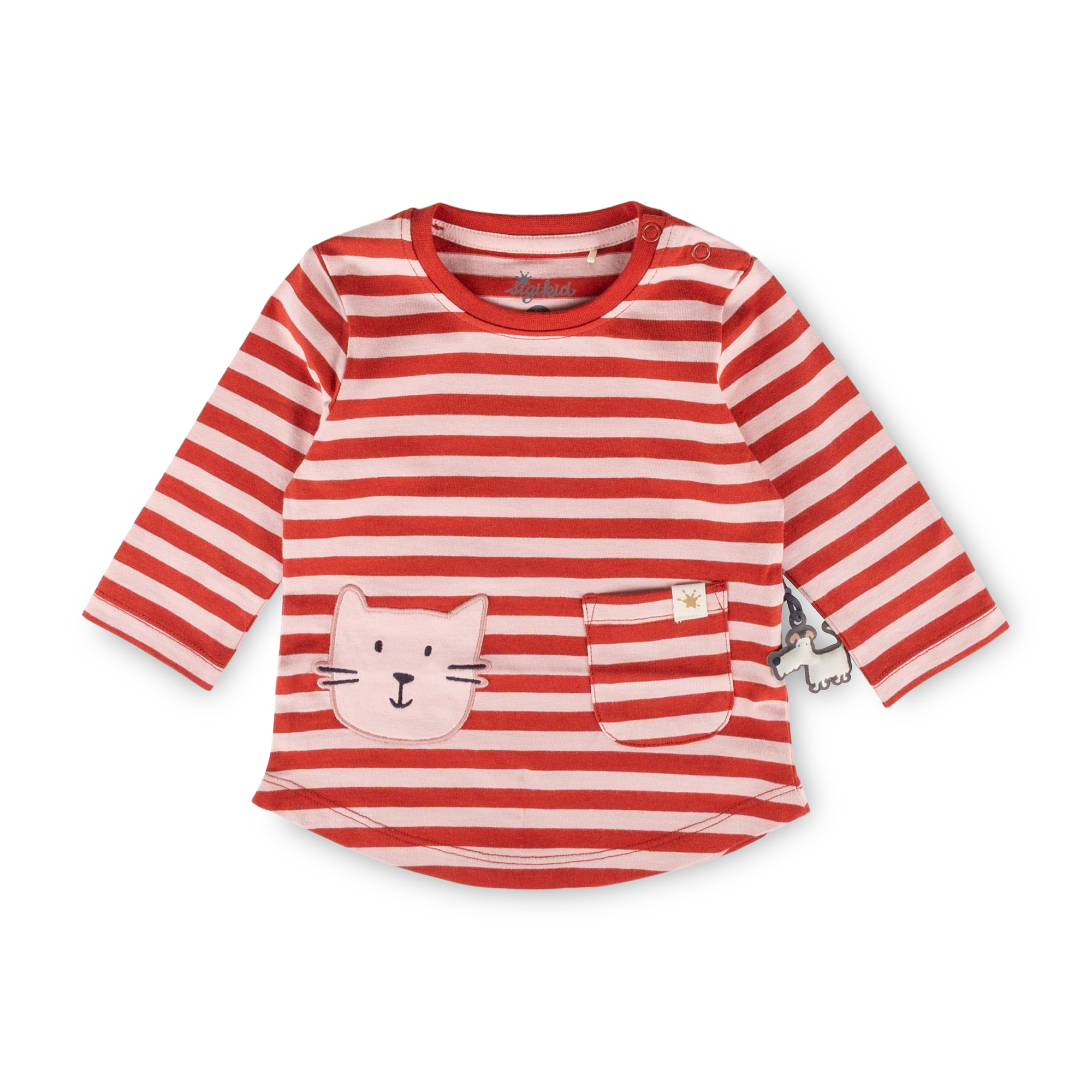 Baby long sleeve tunic Tee cat, with pocket