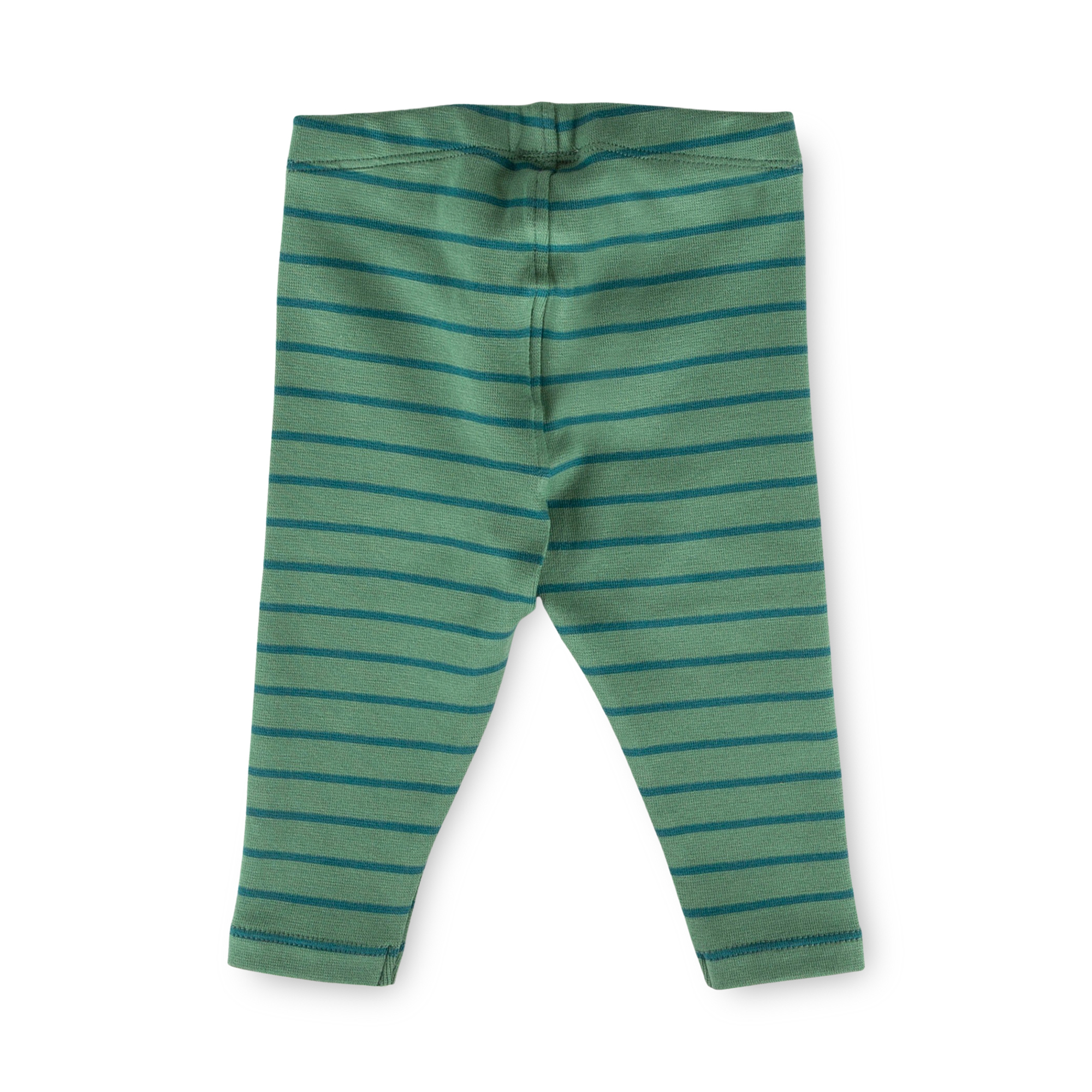 Baby rib knit leggings, green striped
