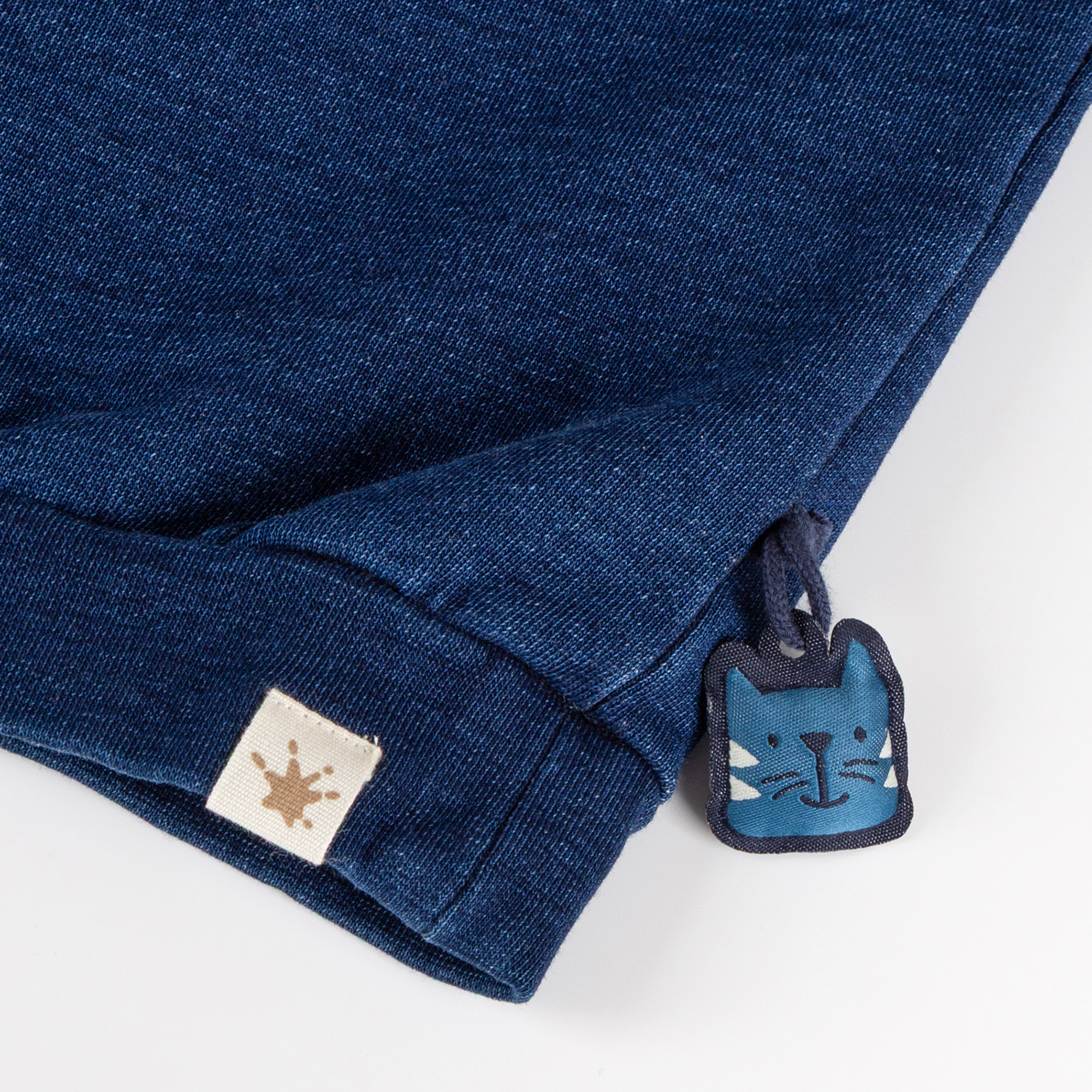 Kinder Oversized Sweatshirt denim Optik bunt bestickt, dunkelblau