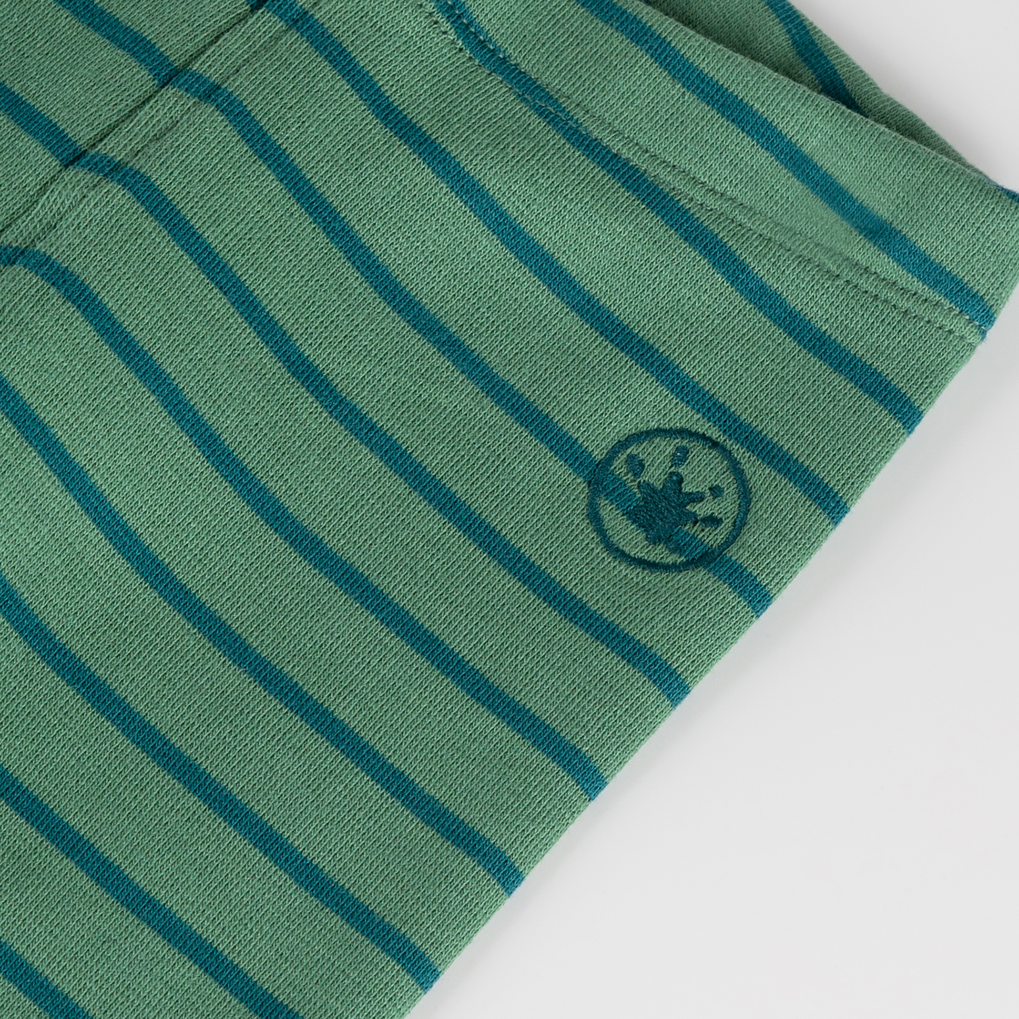 Baby rib knit leggings, green striped