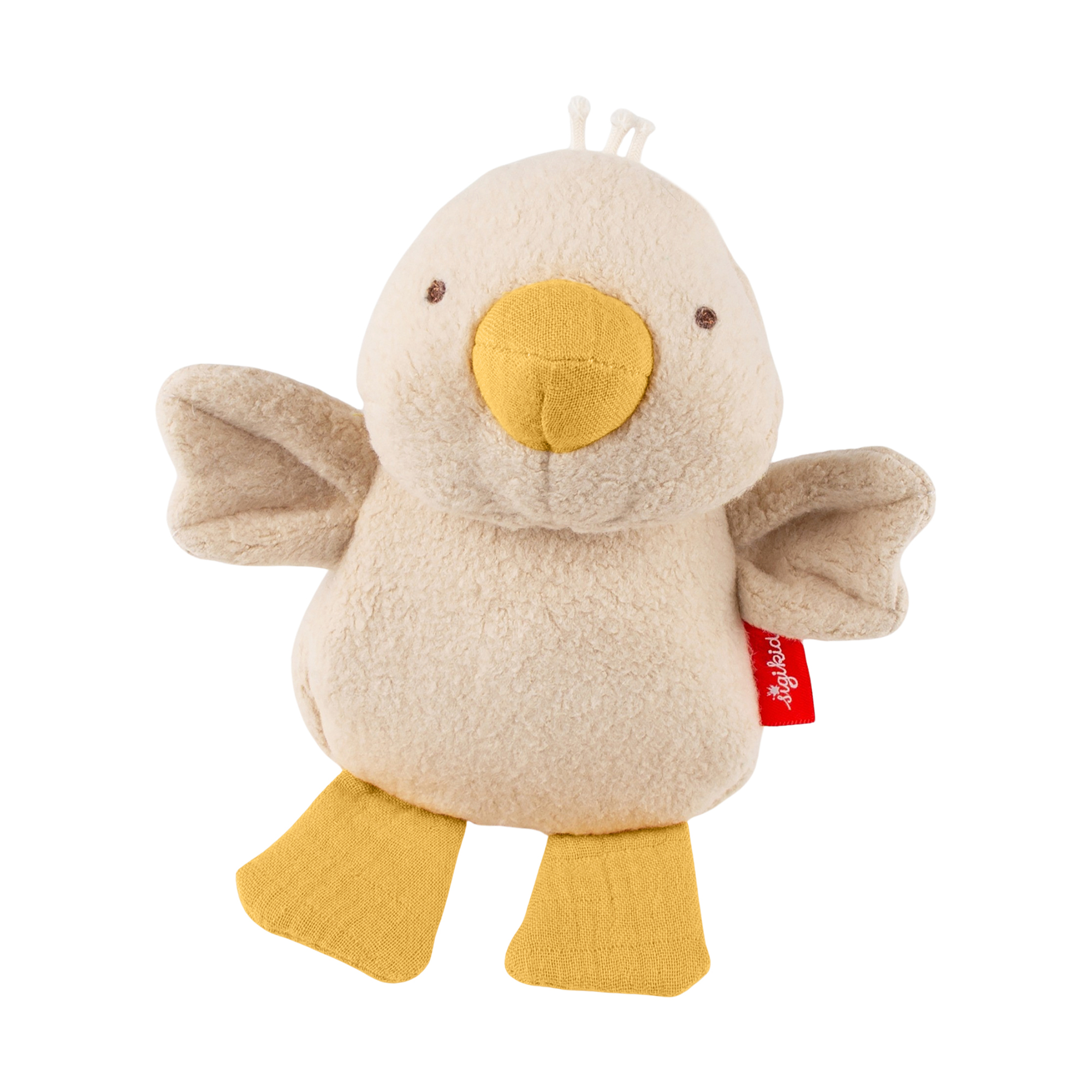 Baby Greifling Gans mit Knister- und Quietschfunktion, beige