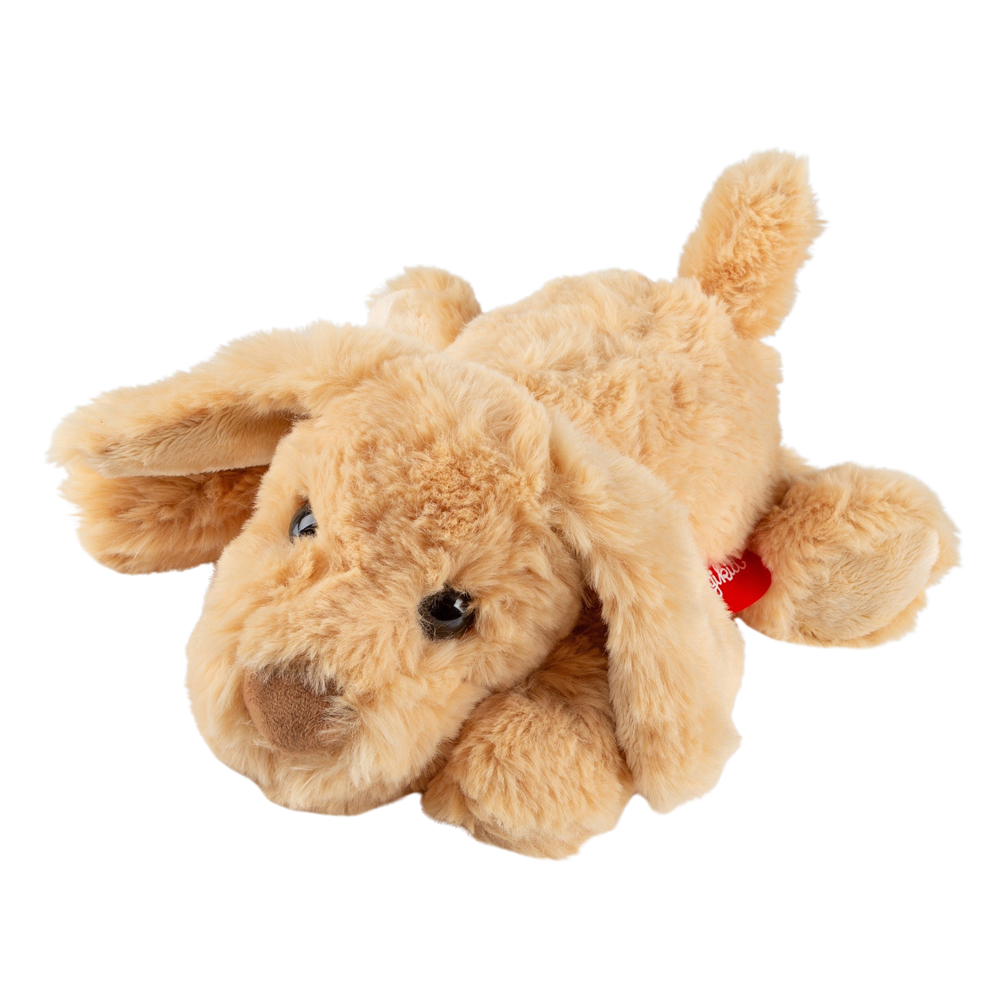 Silky soft plush toy dog, beige
