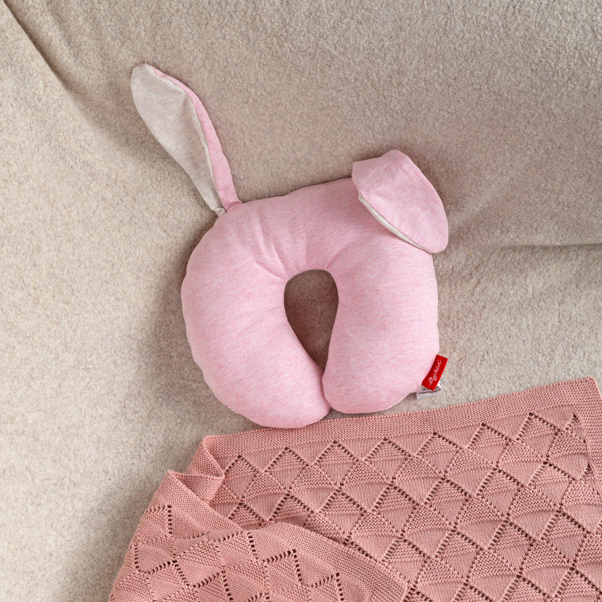 Children's travel neck pillow bunny