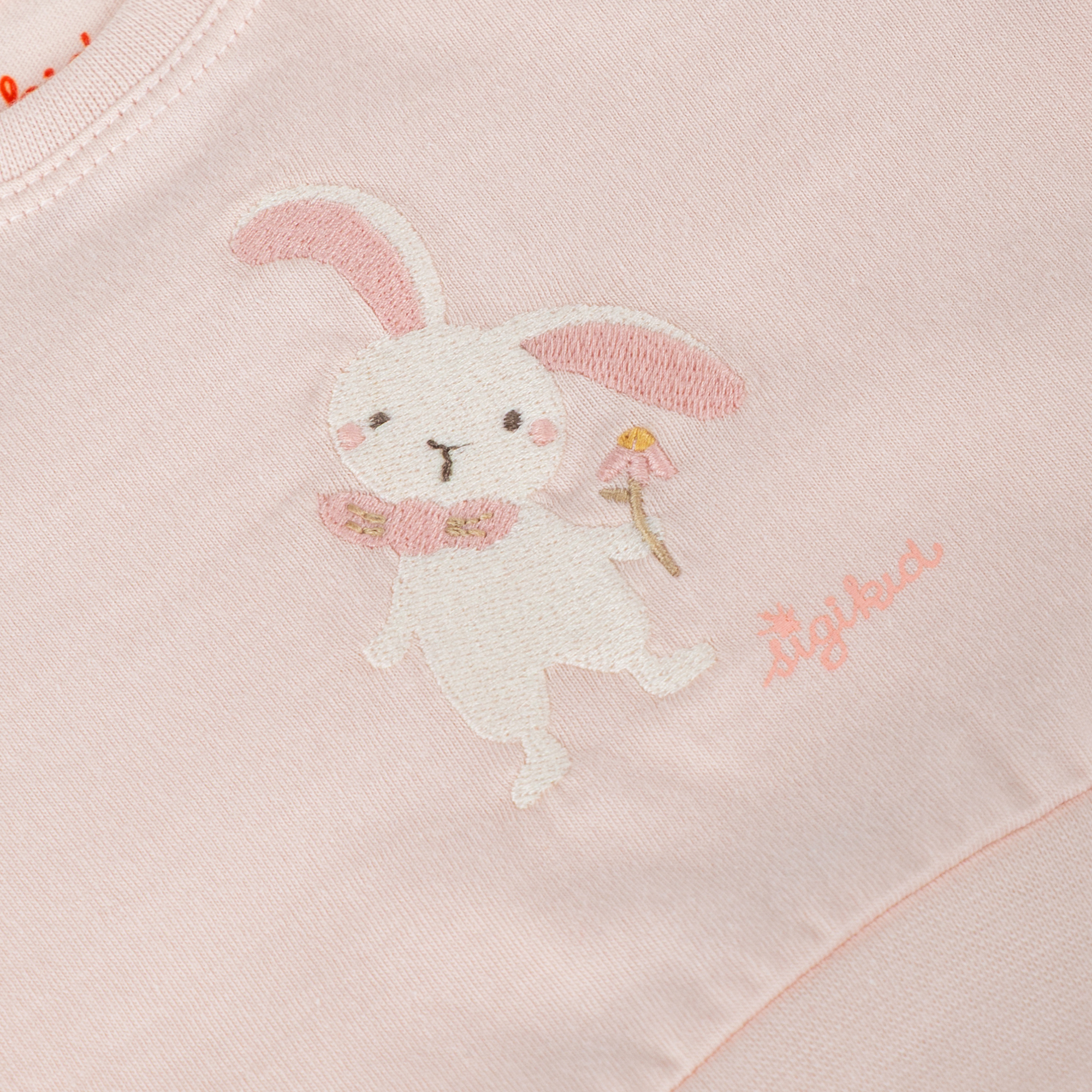 Newborn baby long sleeve Tee bunny, pale pink