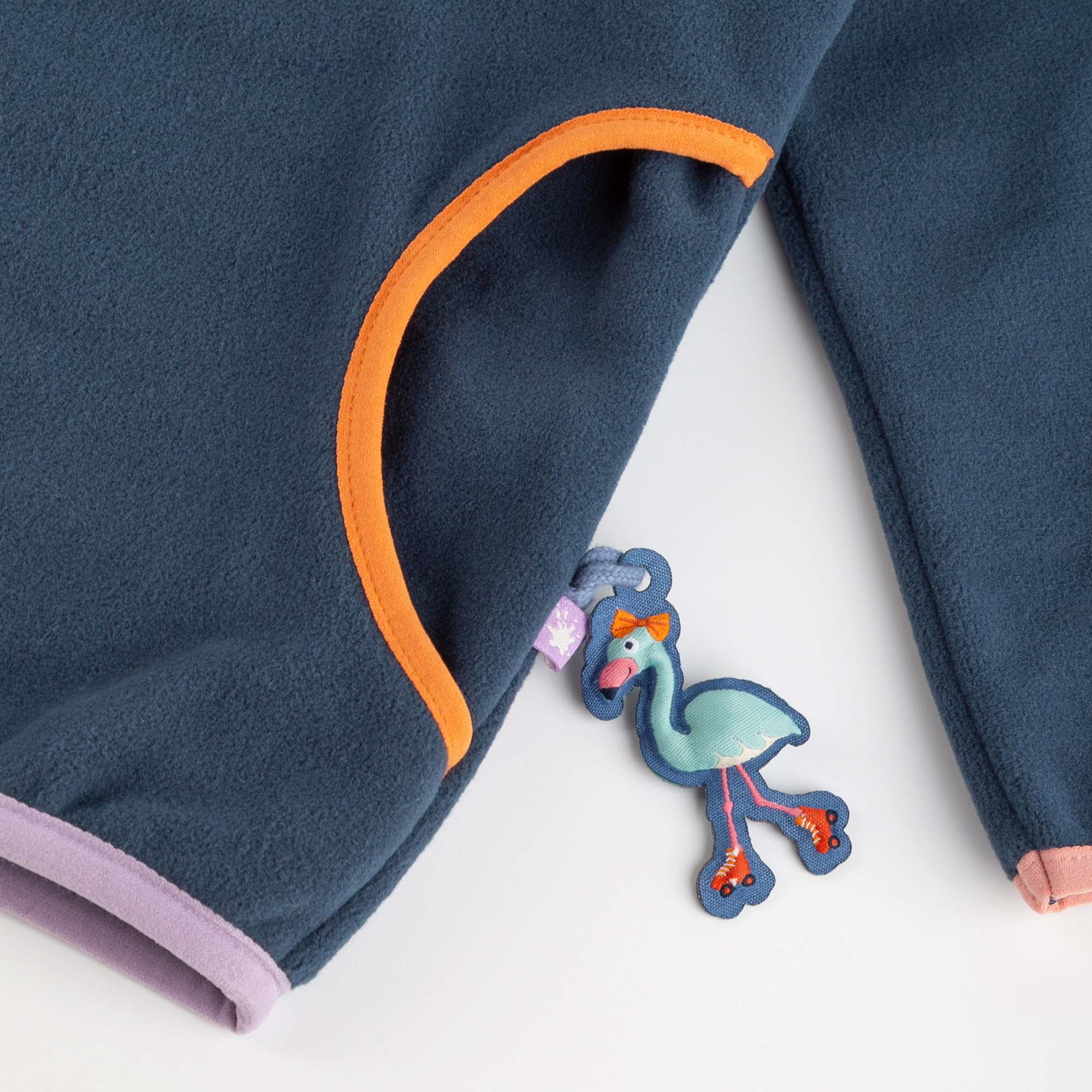 Dunkelblaue Kinder Fleecejacke Wild Flamingo Dunkelblaue Kinder Fleecejacke Wild Flamingo
