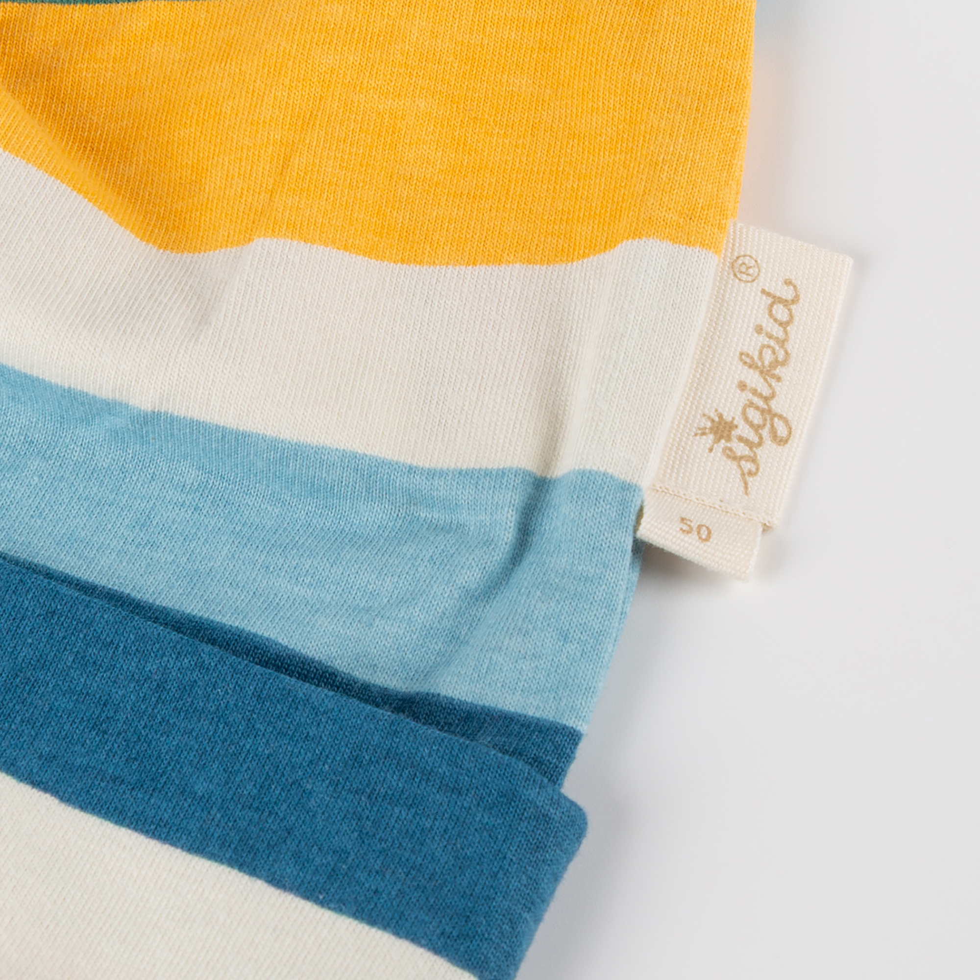 Striped children's beanie hat, Blue & Bright