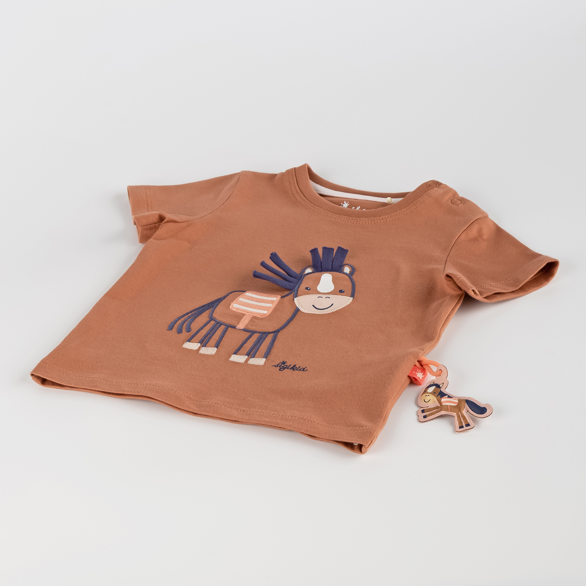 Baby T-Shirt mit Pferde Motiv, hellbraun