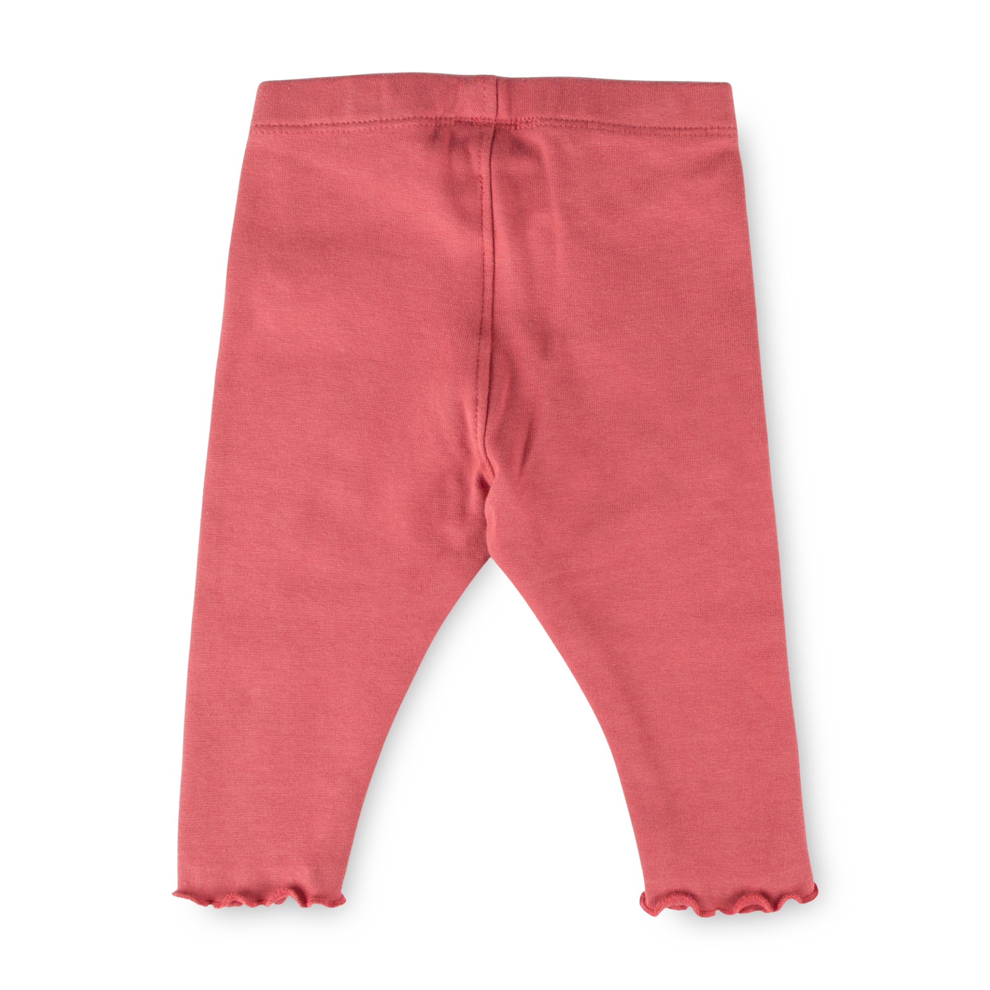 Dark pink baby rib knit leggings Spring Birds
