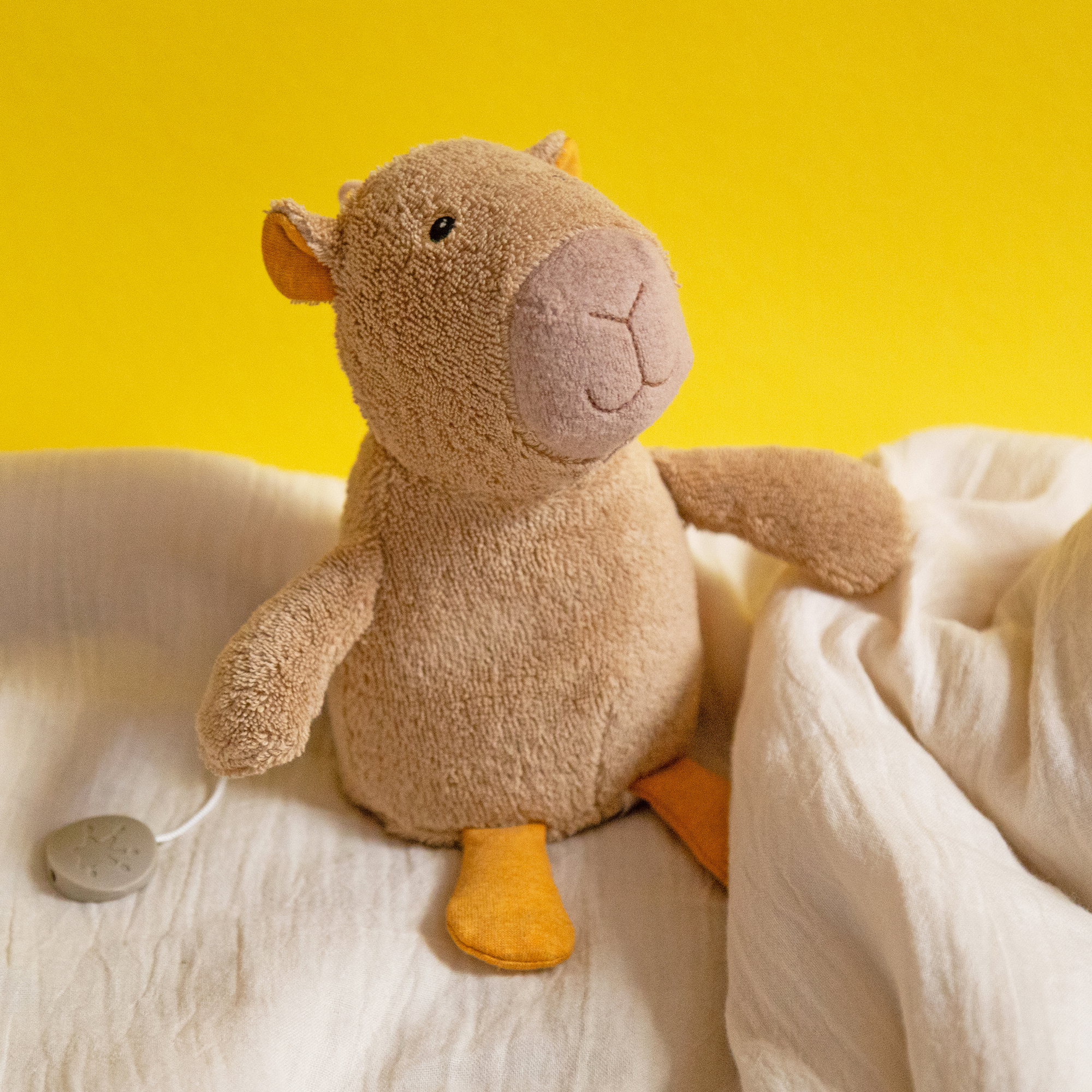 Musical soft toy capybara, cotton & kapok, Natural Friends
