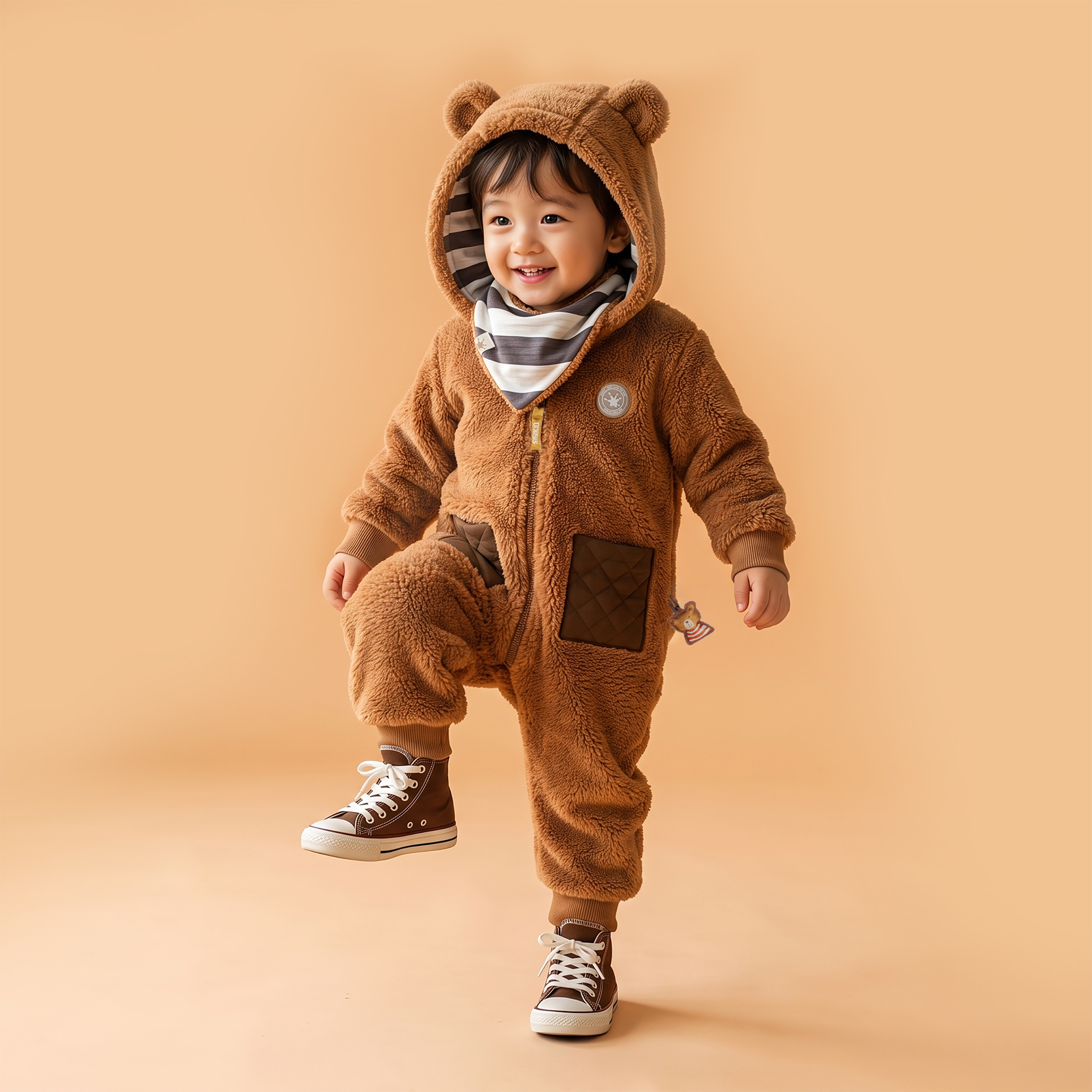 Baby Sherpa Fleeceoverall Winterbär, braun