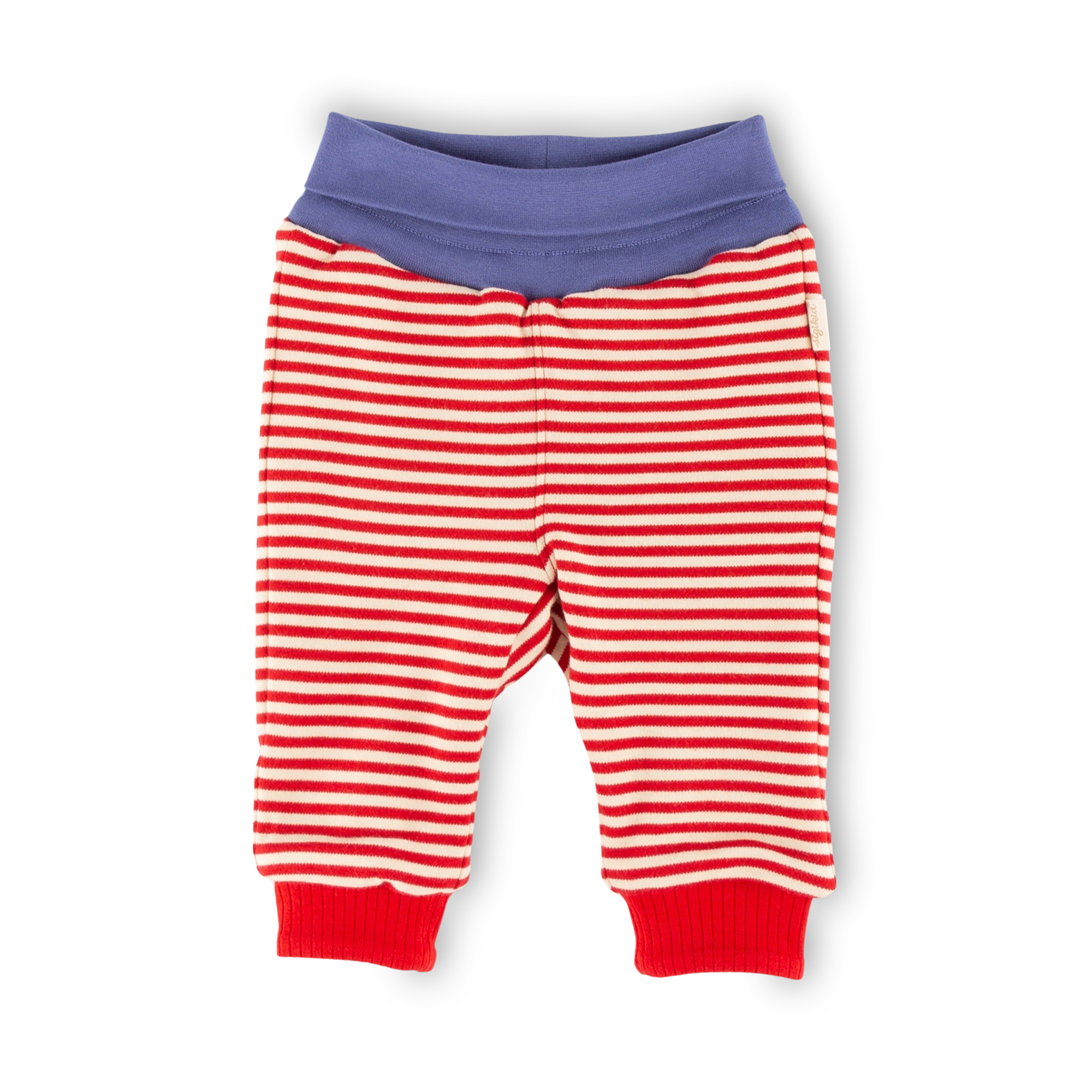 Reversible baby soft pants red striped/violet blue