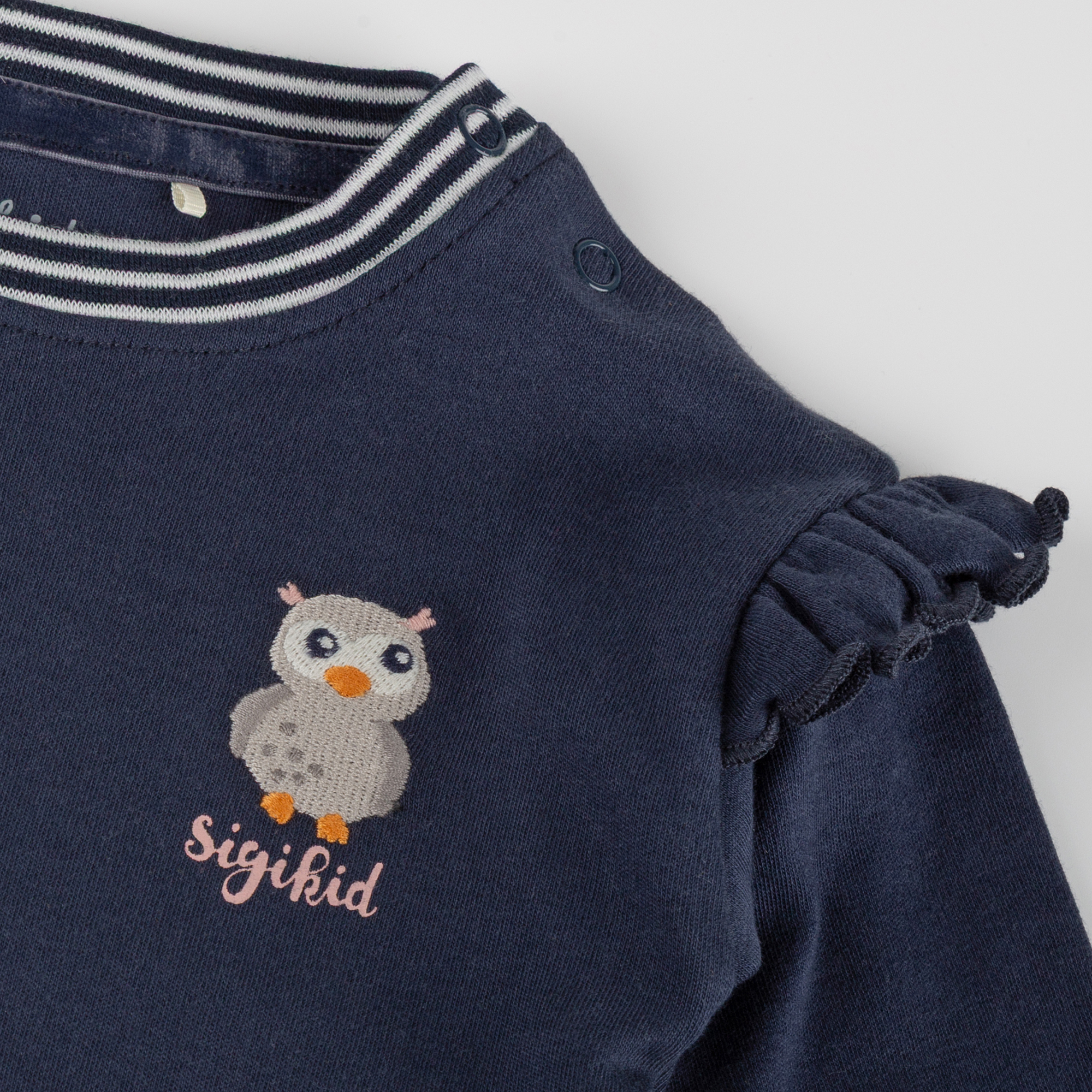 Baby Langarmshirt Eule Curious Owl, dunkelblau