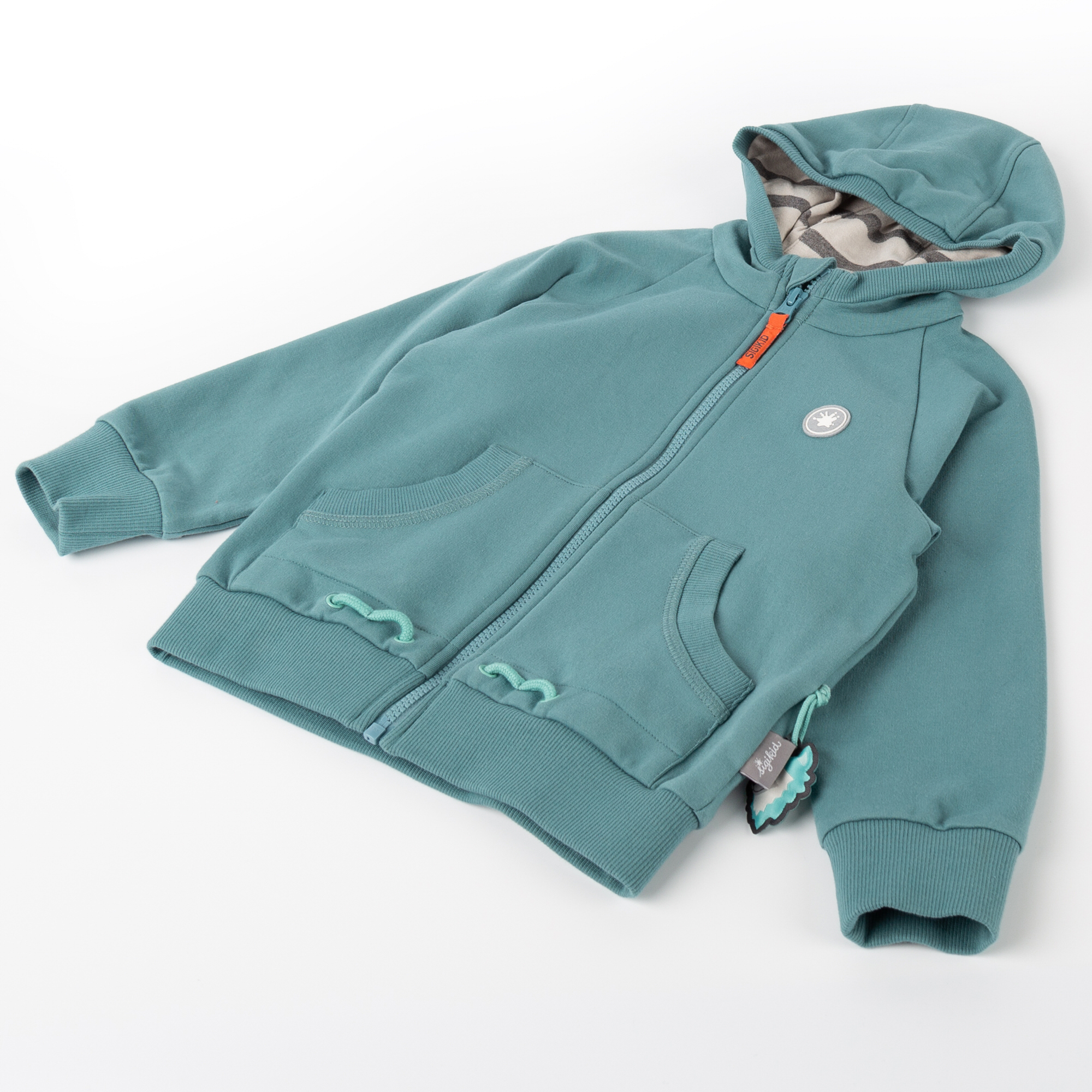 Children's hooded sweat jacket Husky, jade green