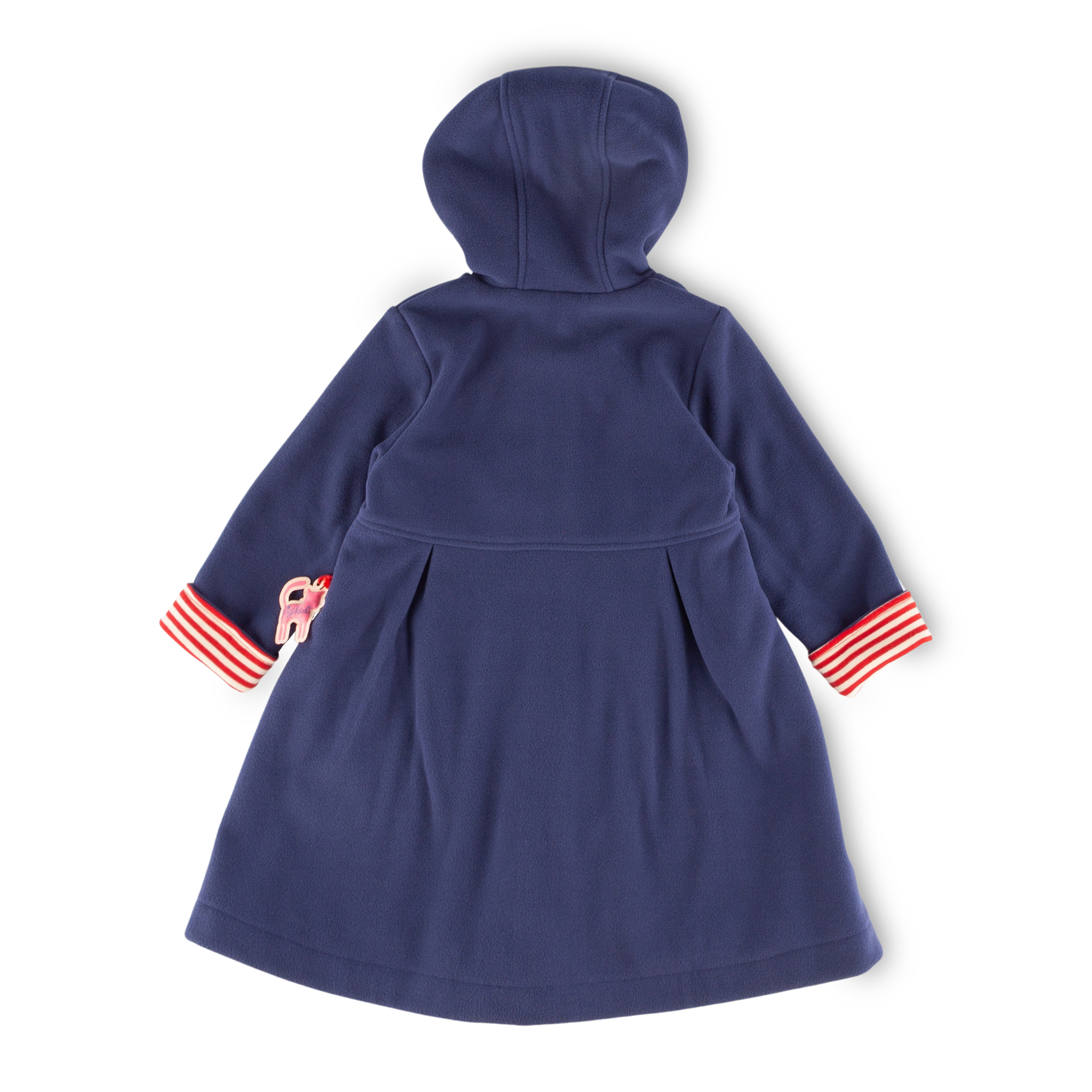 Lined hooded children's fleece dress coat, Wild Cat