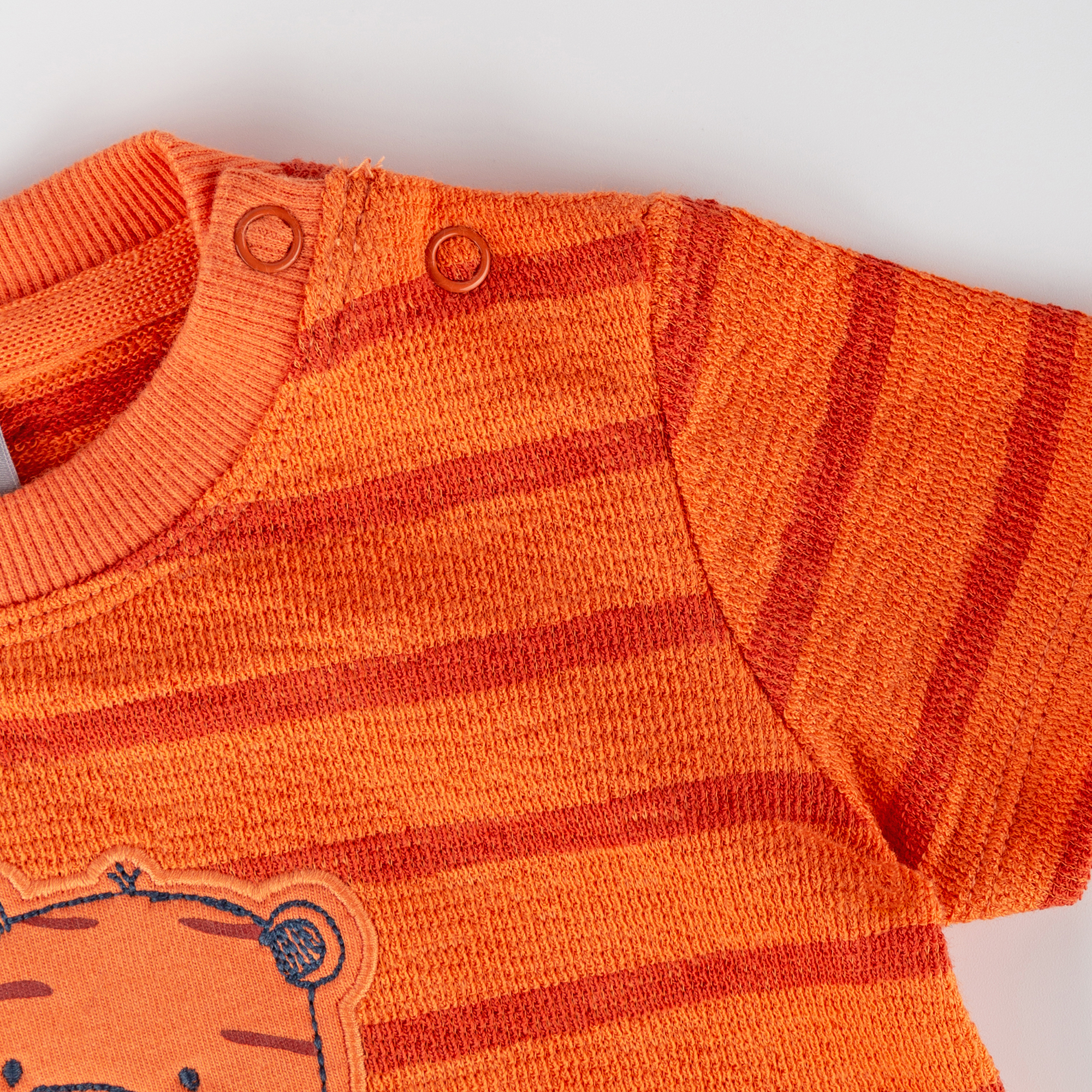 Baby Ringel T-Shirt mit Tiger Motiv, orange-rot