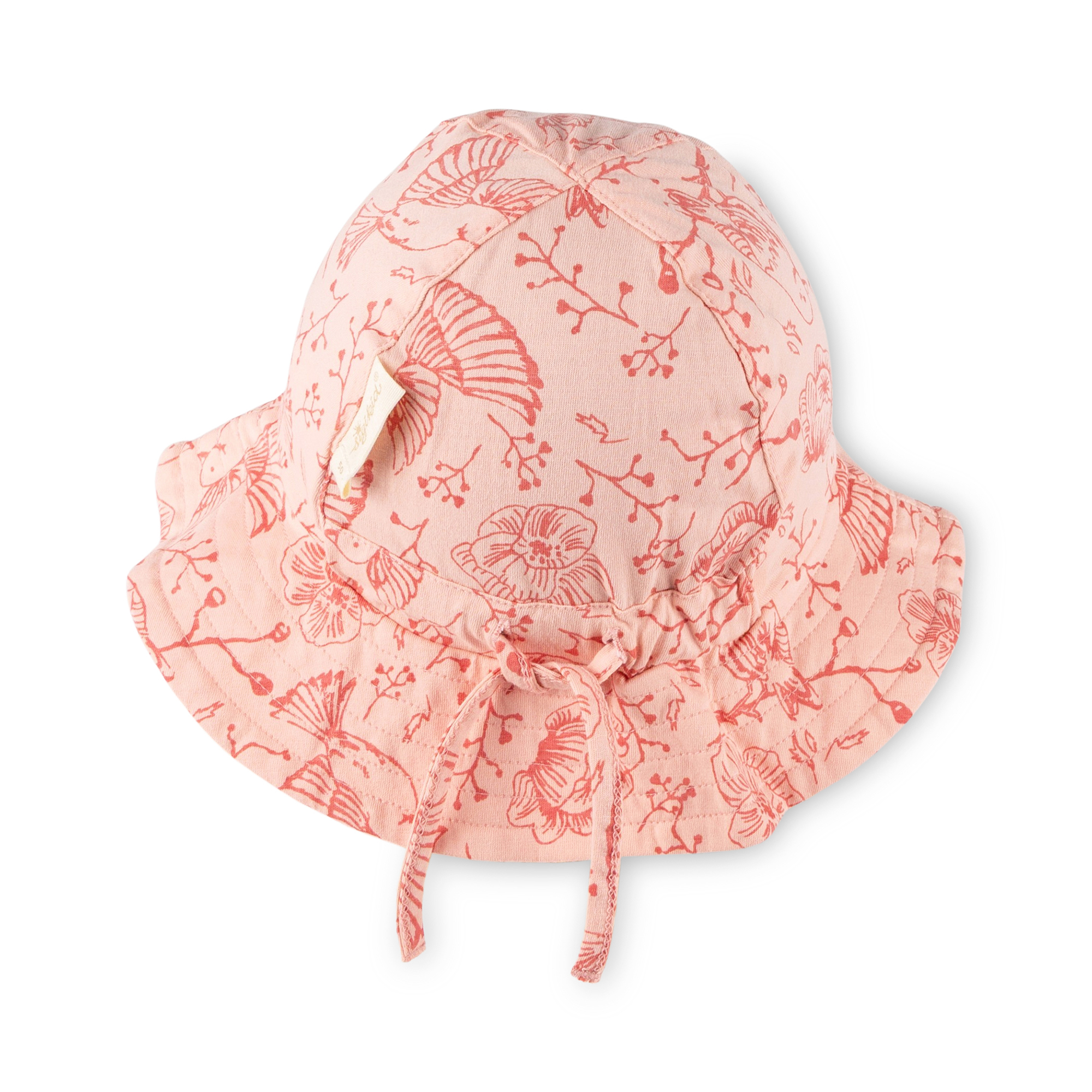 Kinder Sommerhut Vogel Print mit Krempe, rosa