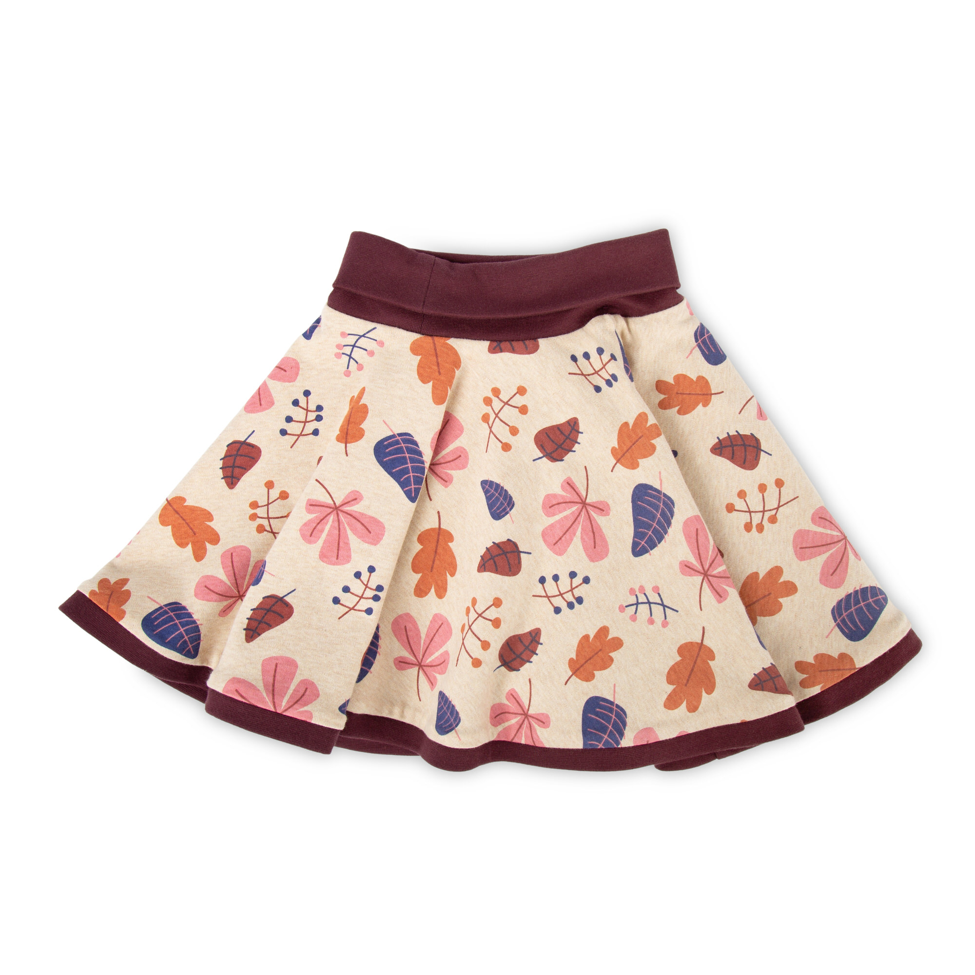 Kinder Wenderock, dunkelrot oder beige mit Blätterprint Kinder Wenderock, dunkelrot oder beige mit Blätterprint